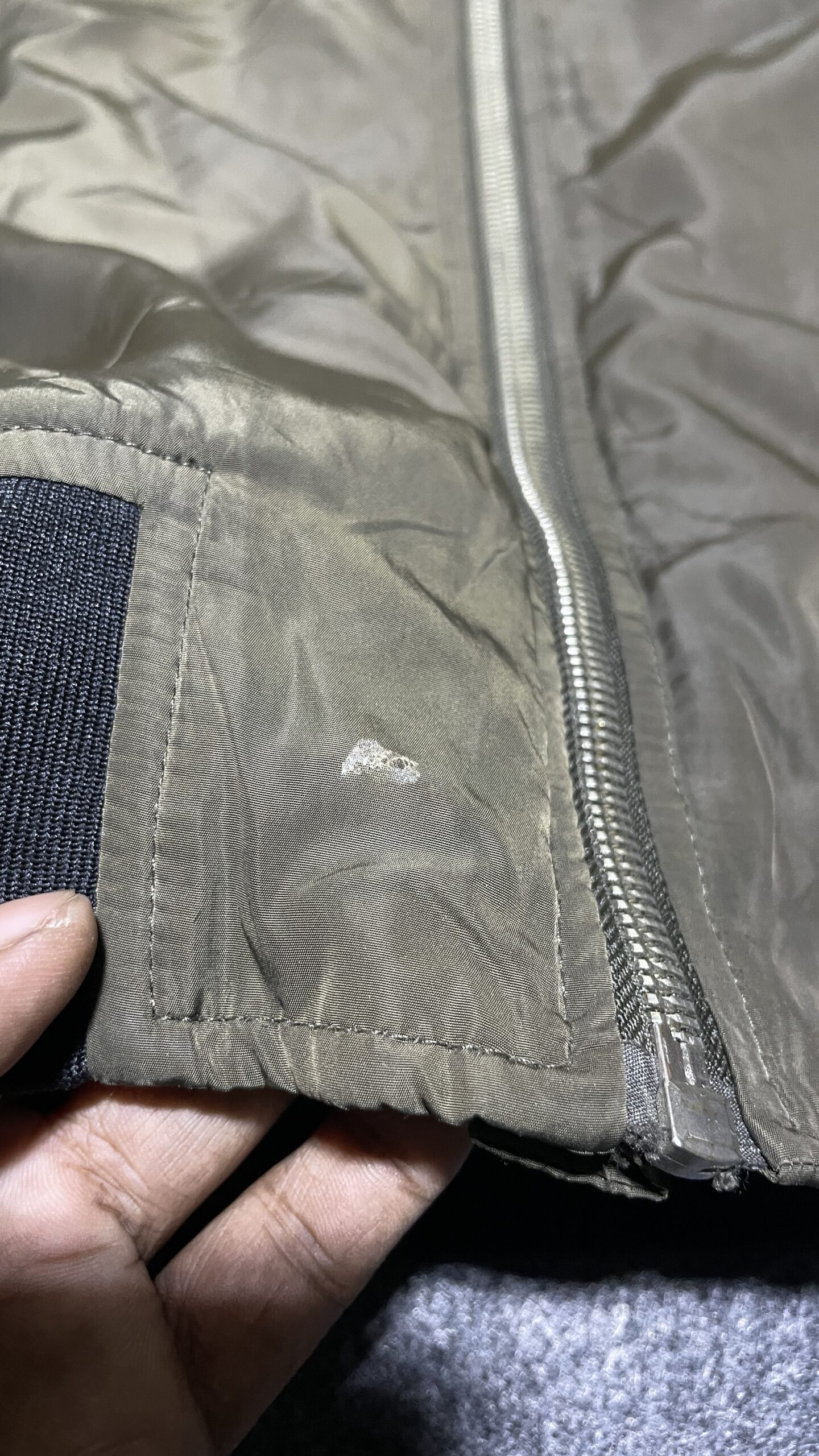 Zara Man Olive Bomber Jacket – Size L – Minor Flaw – Nylon