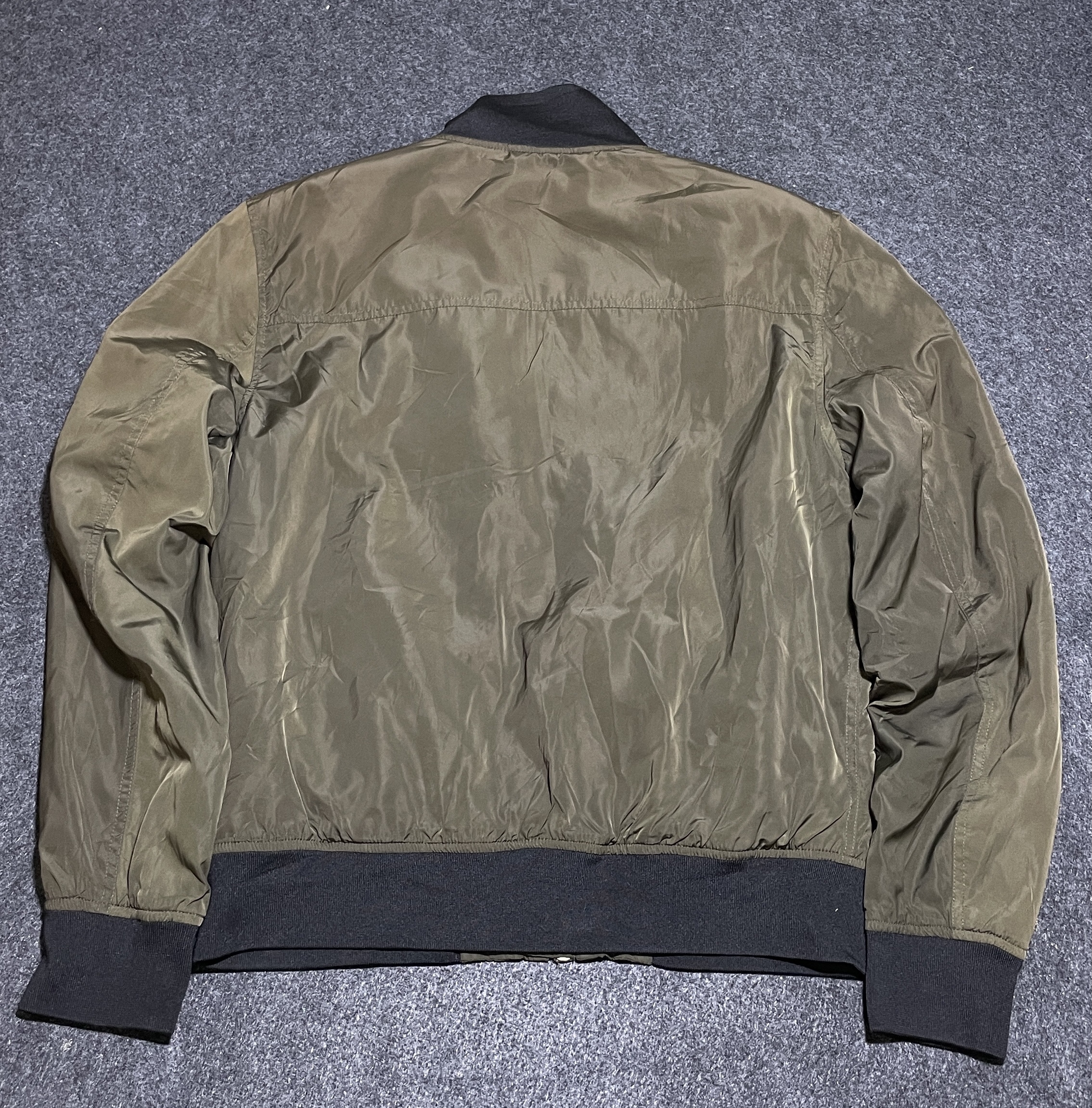 Zara Man Olive Bomber Jacket – Size L – Minor Flaw – Nylon