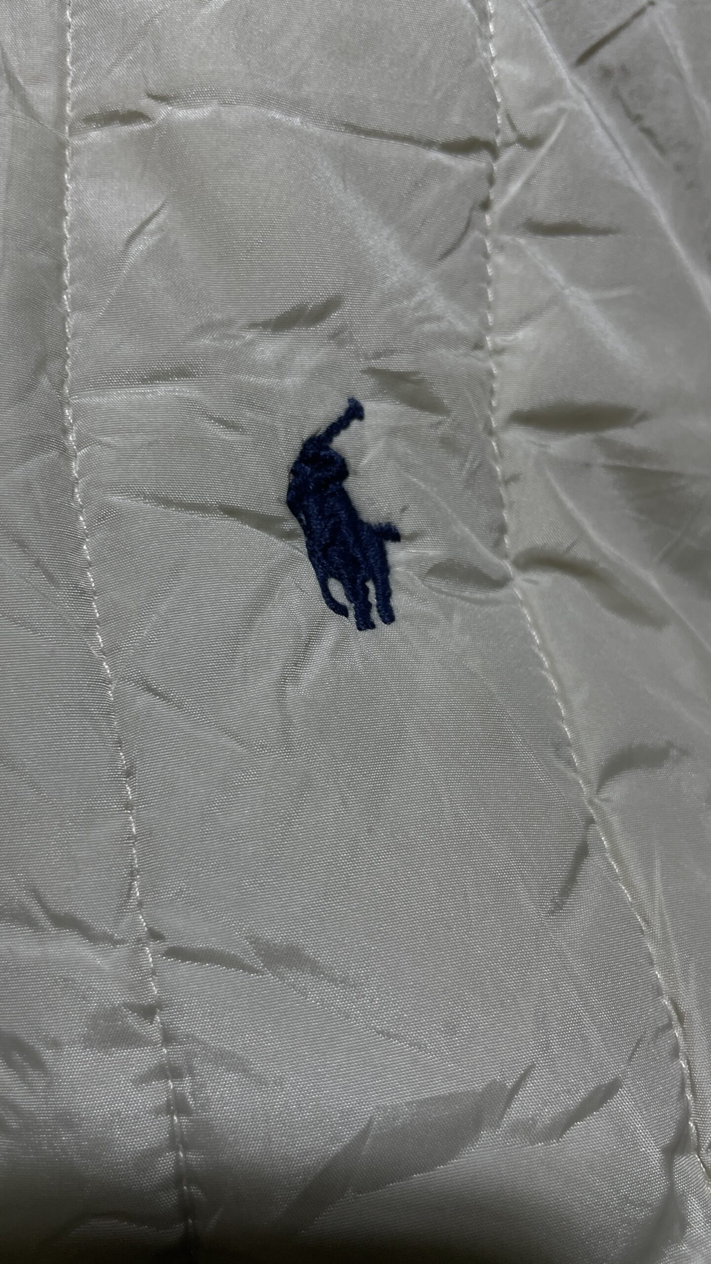 Polo Ralph Lauren Quilted Bomber Jacket Cream Off-White Men’s L
