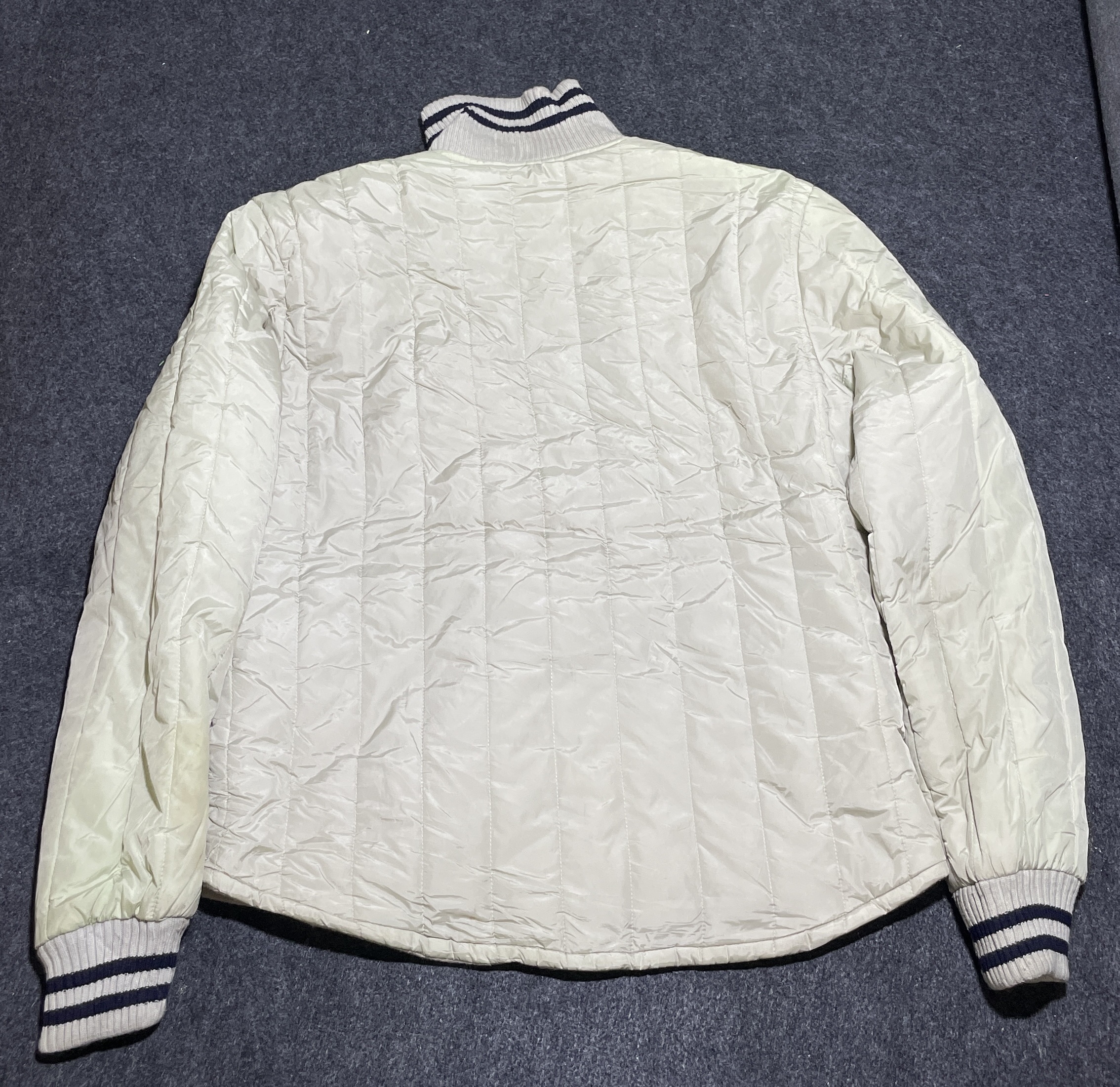 Polo Ralph Lauren Quilted Bomber Jacket Cream Off-White Men’s L