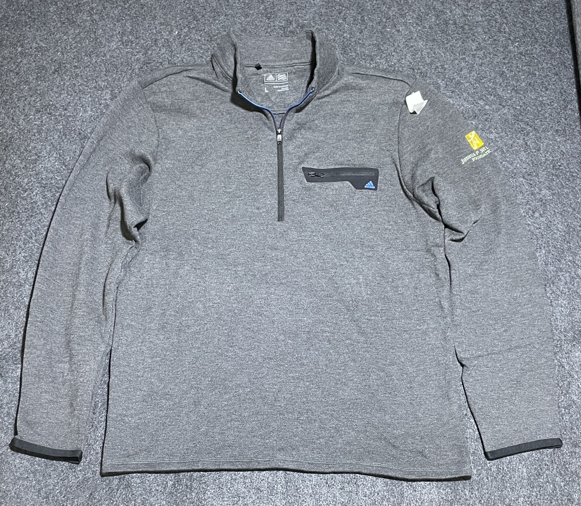 Adidas Climalite Men’s Quarter Zip Pullover Sweatshirt Grey Size L