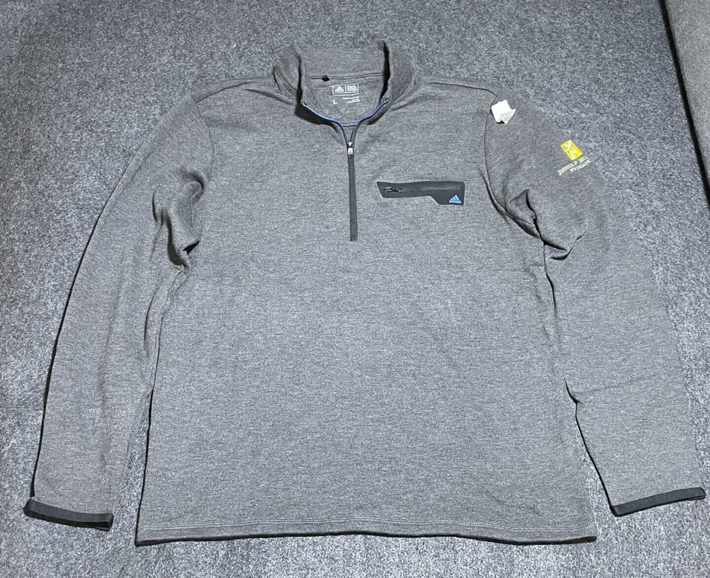 Adidas Climalite Men’s Quarter Zip Pullover Sweatshirt Grey Size L