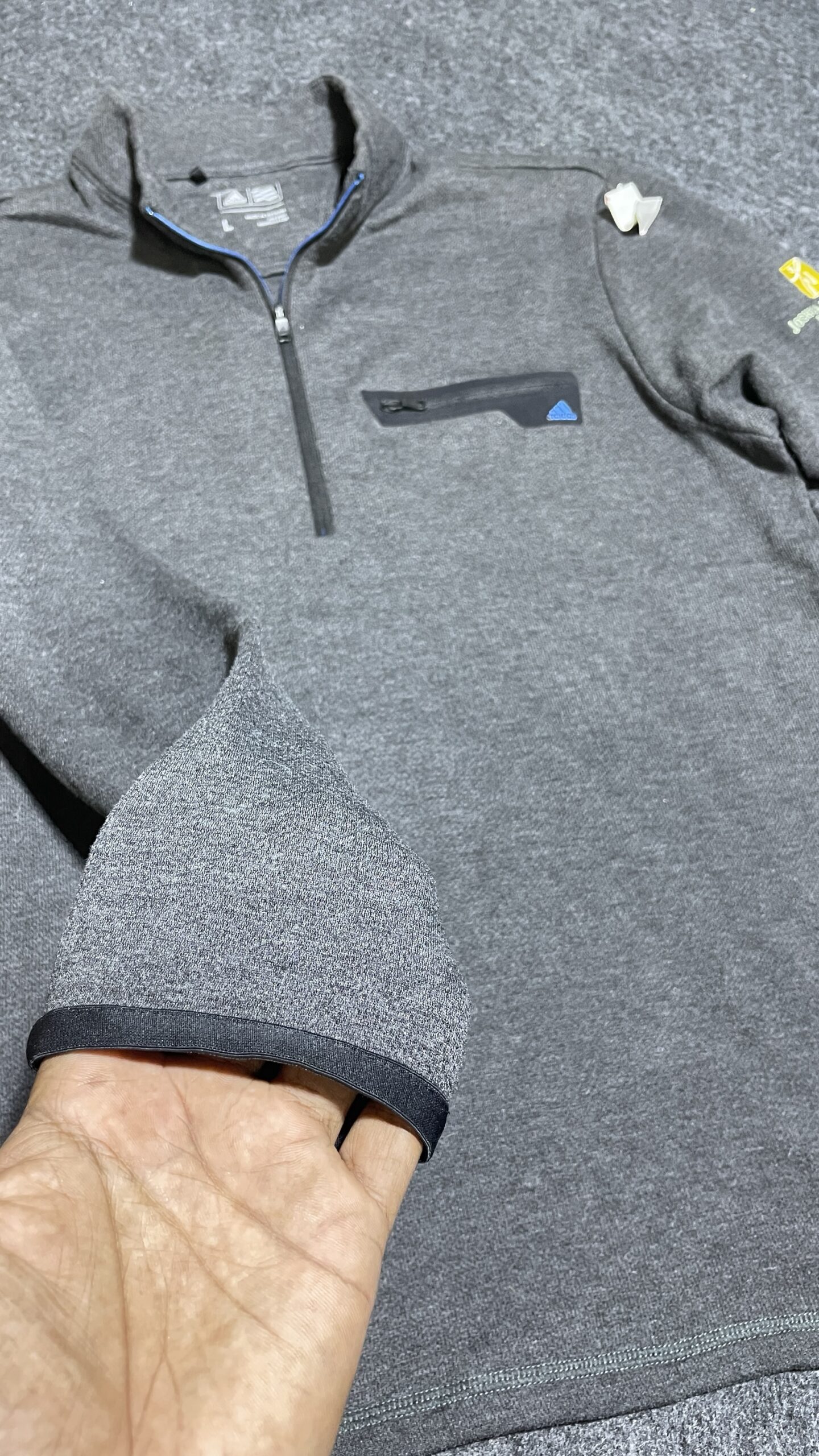 Adidas Climalite Men’s Quarter Zip Pullover Sweatshirt Grey Size L
