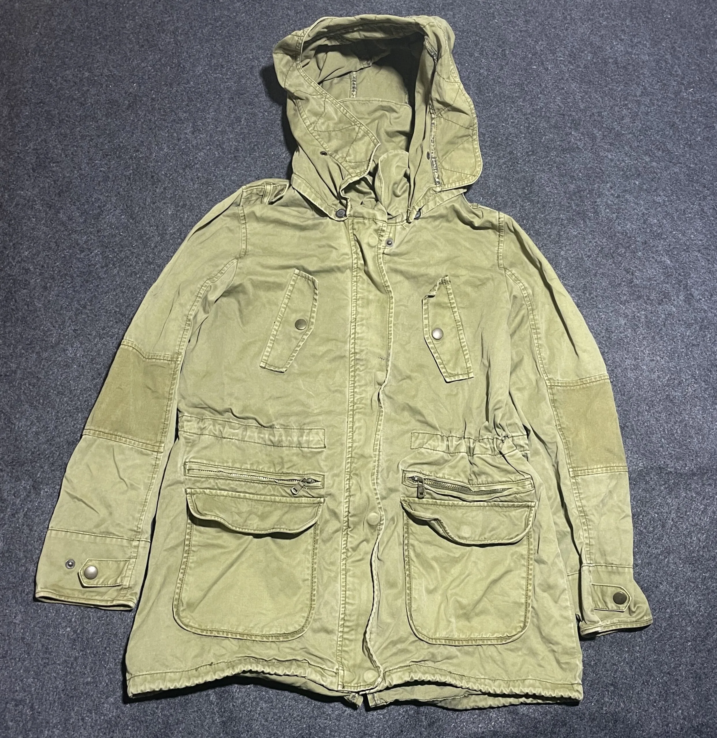 Vintage Zara Girls Denim Jacket Olive Size M
