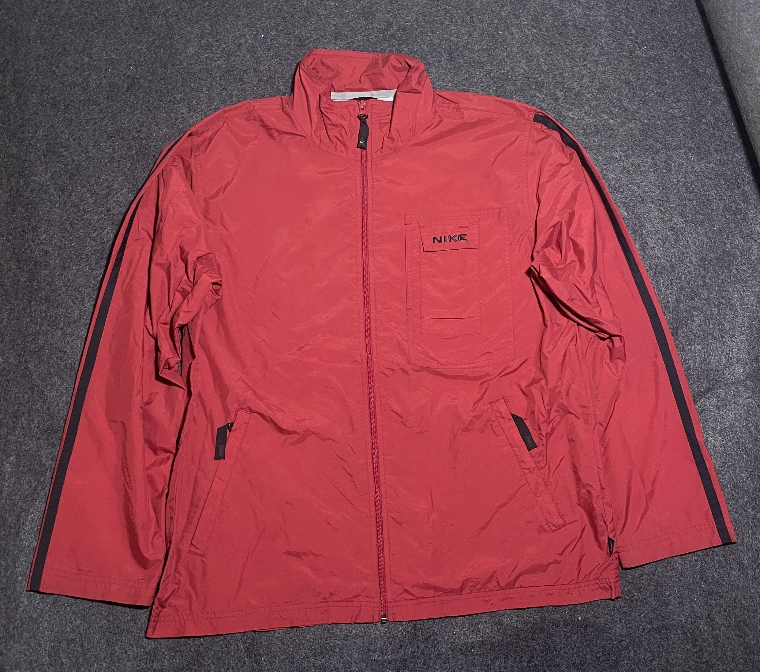 Vintage Nike Red Windbreaker Full Zip Pocket Detail Size Xxl