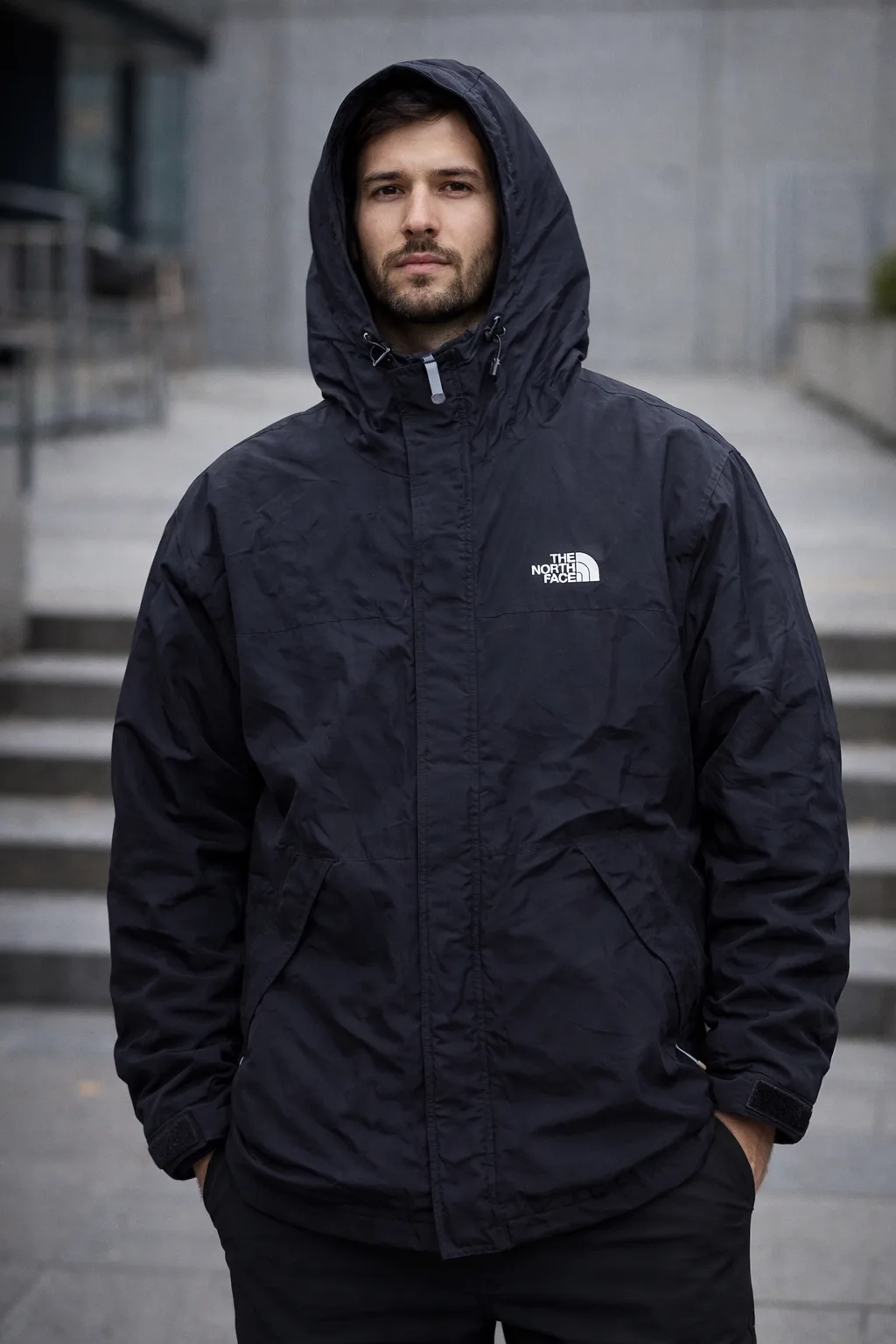The North Face Hooded Winter Jacket Black Xxl