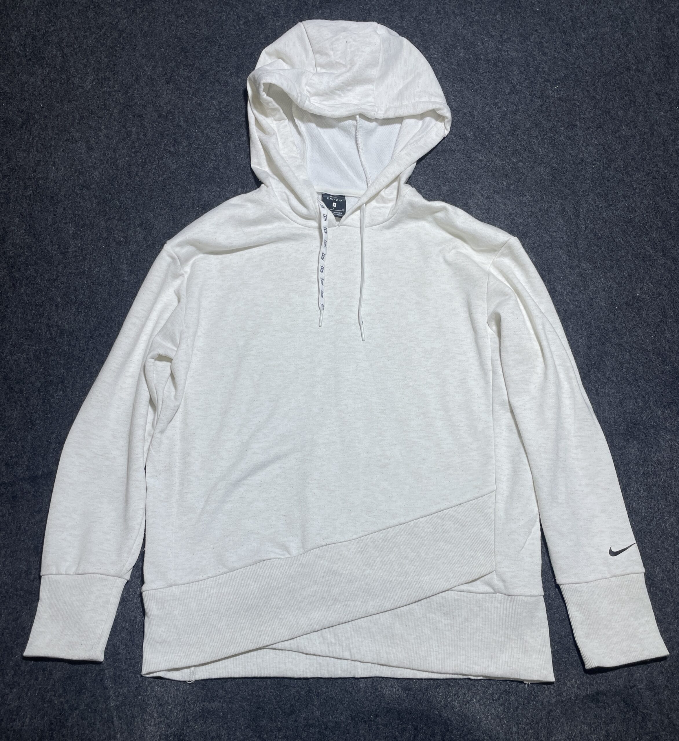 Nike Dri Fit Hoodie Tshirt Off White Size L