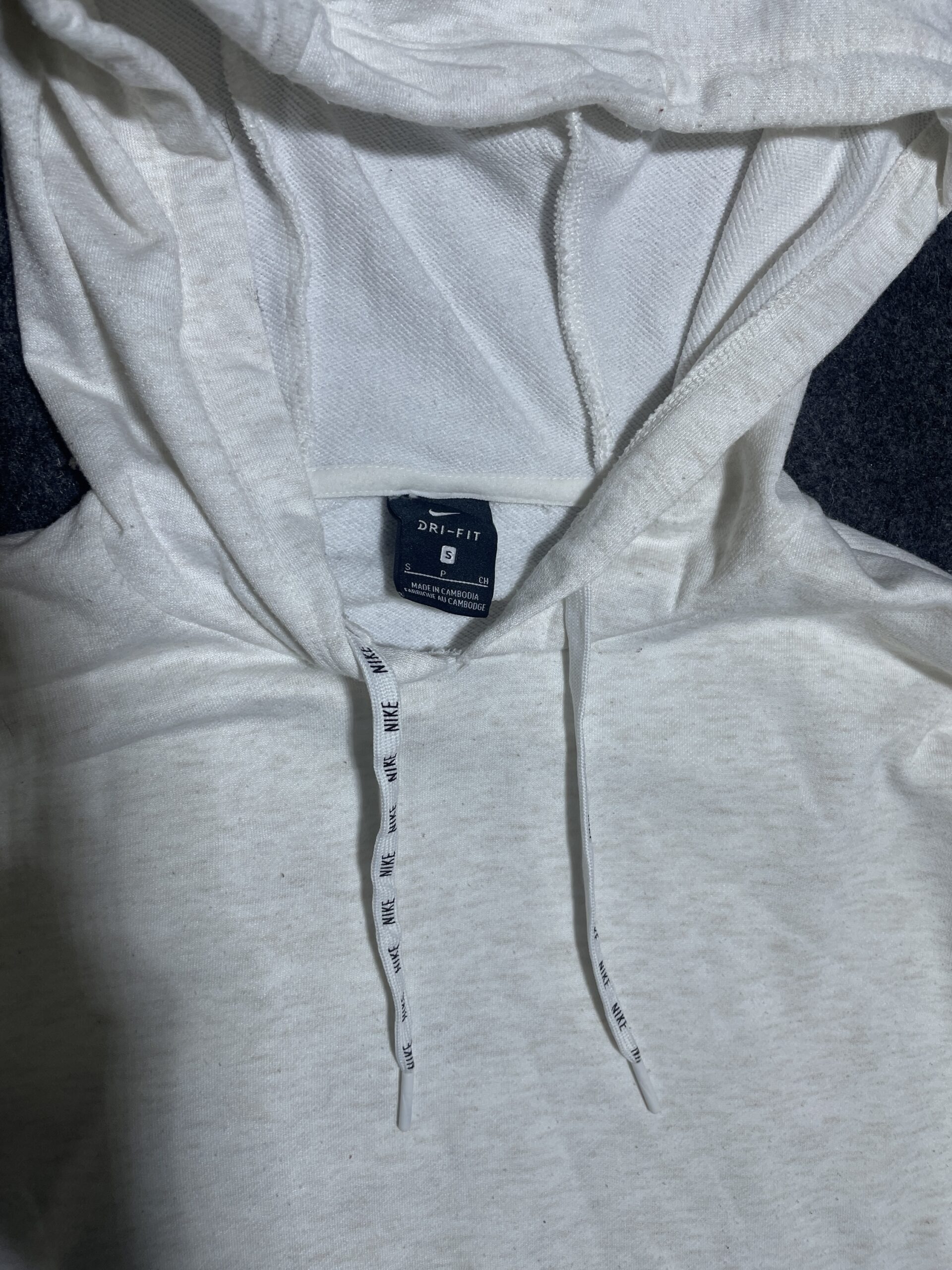 Nike Dri Fit Hoodie Tshirt Off White Size L