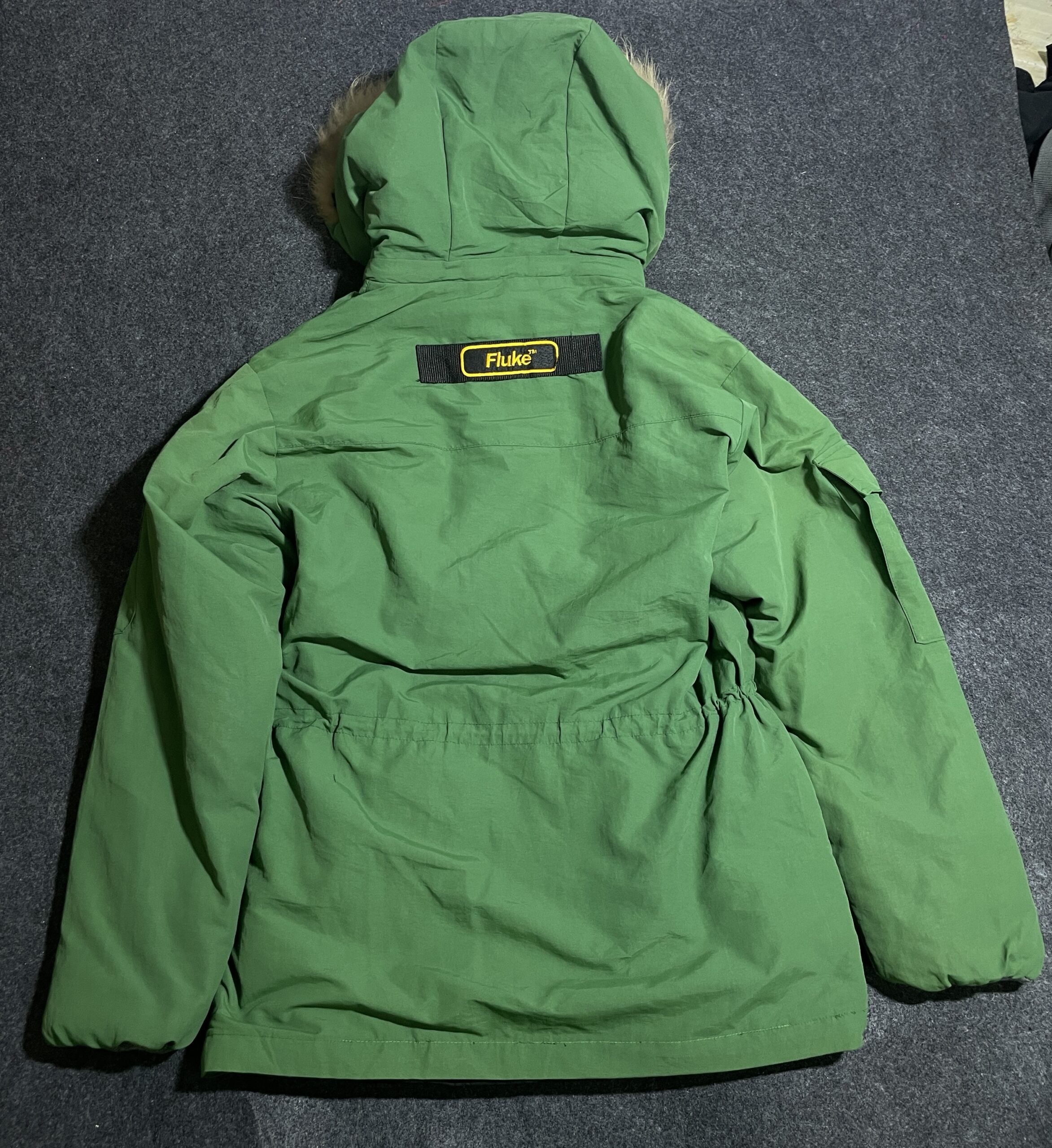 Fluke Green Fur Hood Parka Jacket Men’s | Heavy Winter L