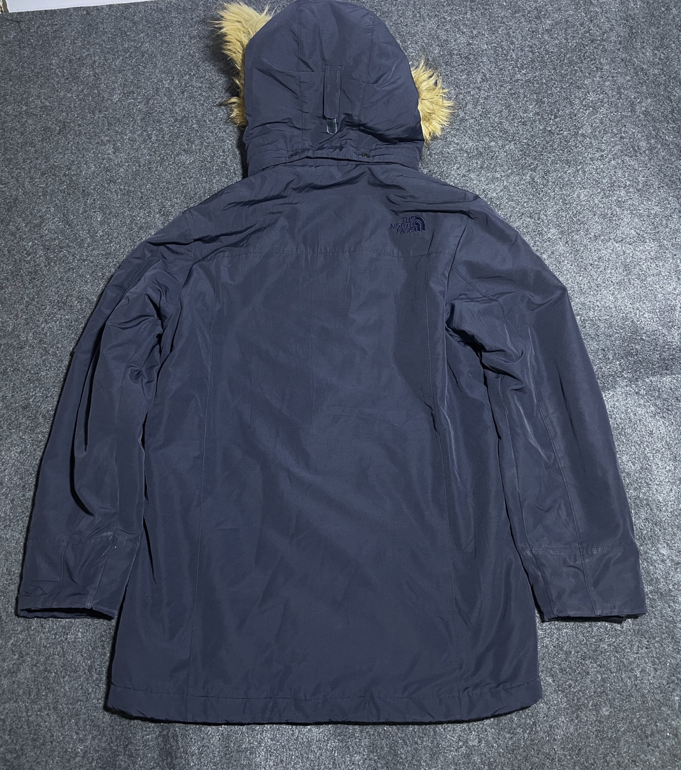 The North Face Mcmurdo Series Down Parka Jacket Navy Blue Fur Hood