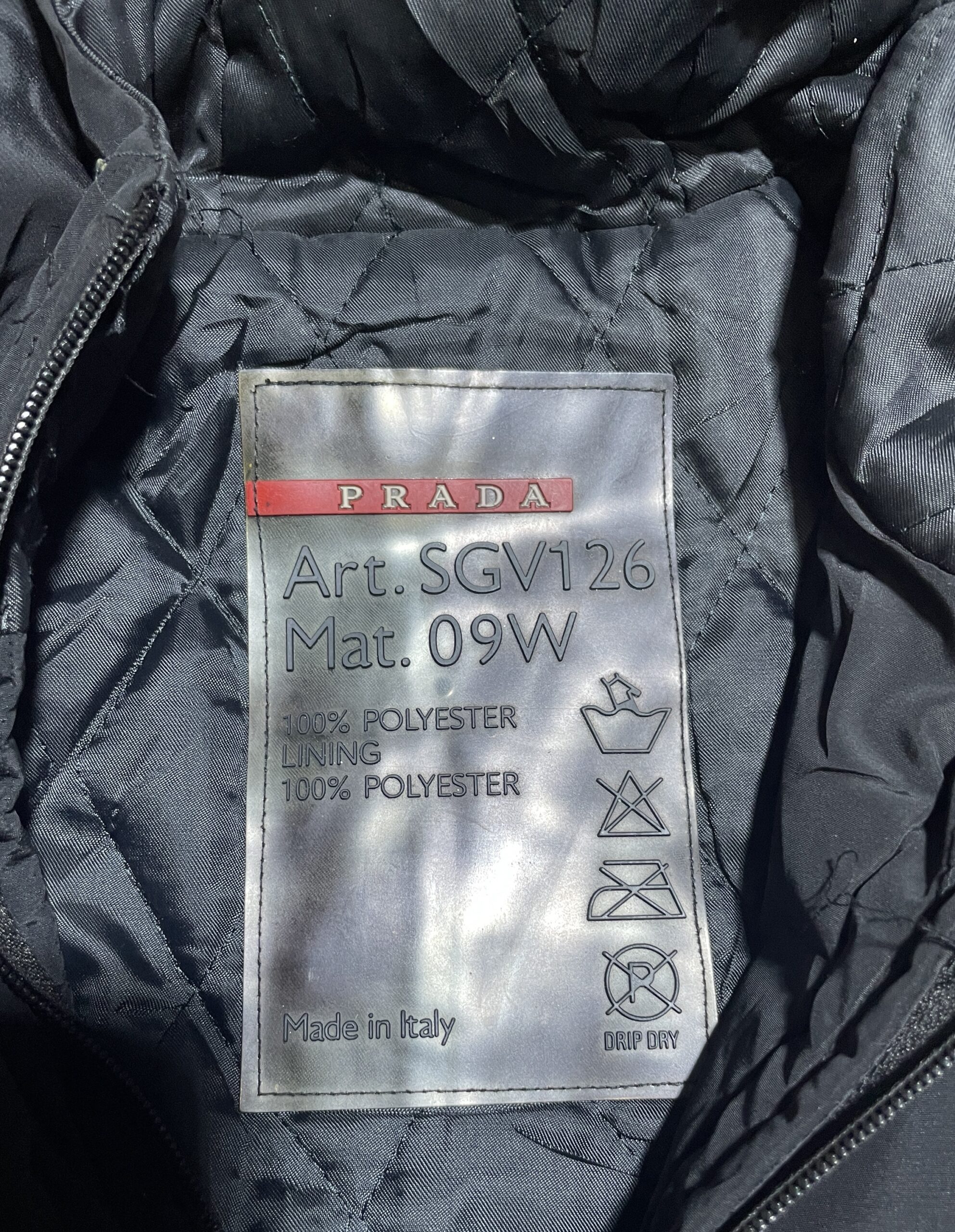 Prada Linea Rossa Black Hooded Jacket Made In Italy Size S