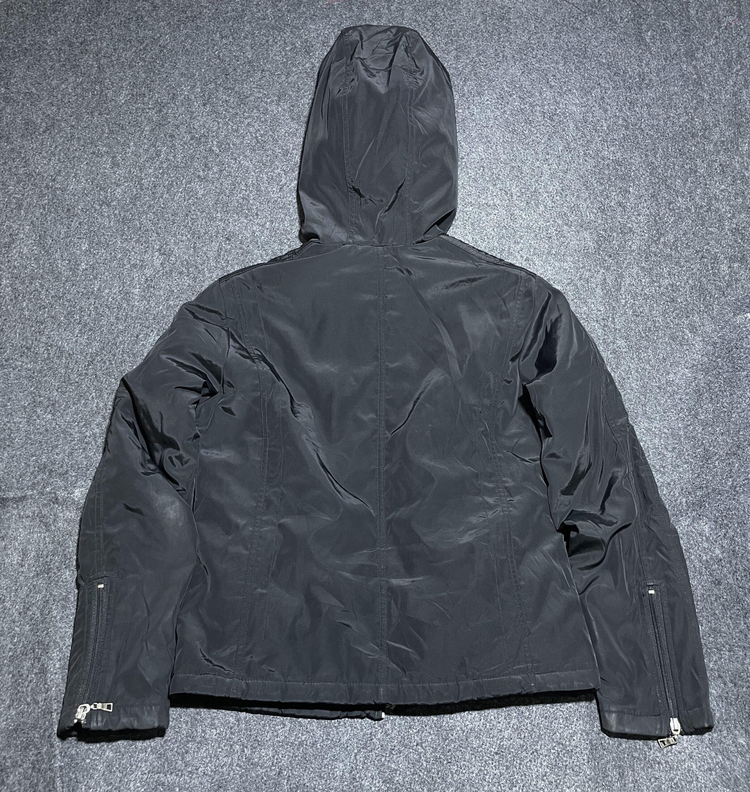Prada Linea Rossa Black Hooded Jacket Made In Italy Size S