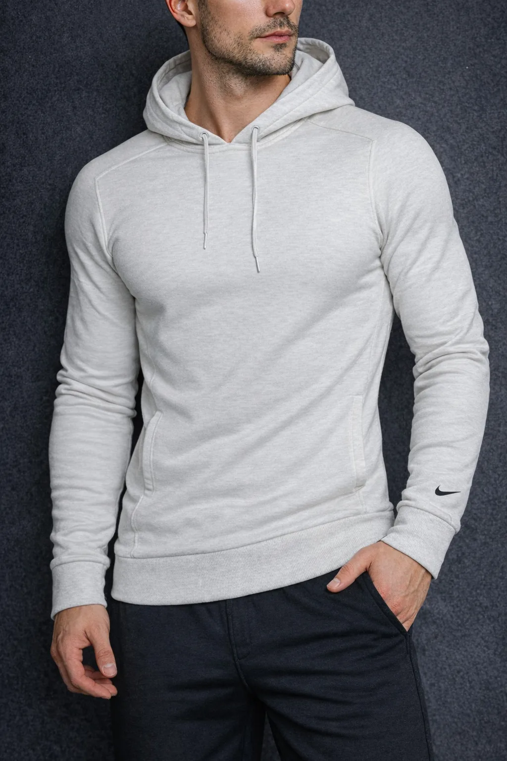 Nike Dri Fit Hoodie Tshirt Off White Size L