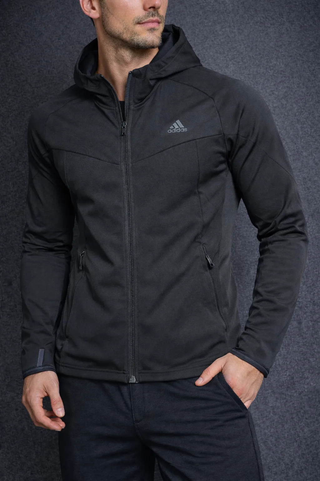 Adidas Climewarm Hooded Track Jacket Black S