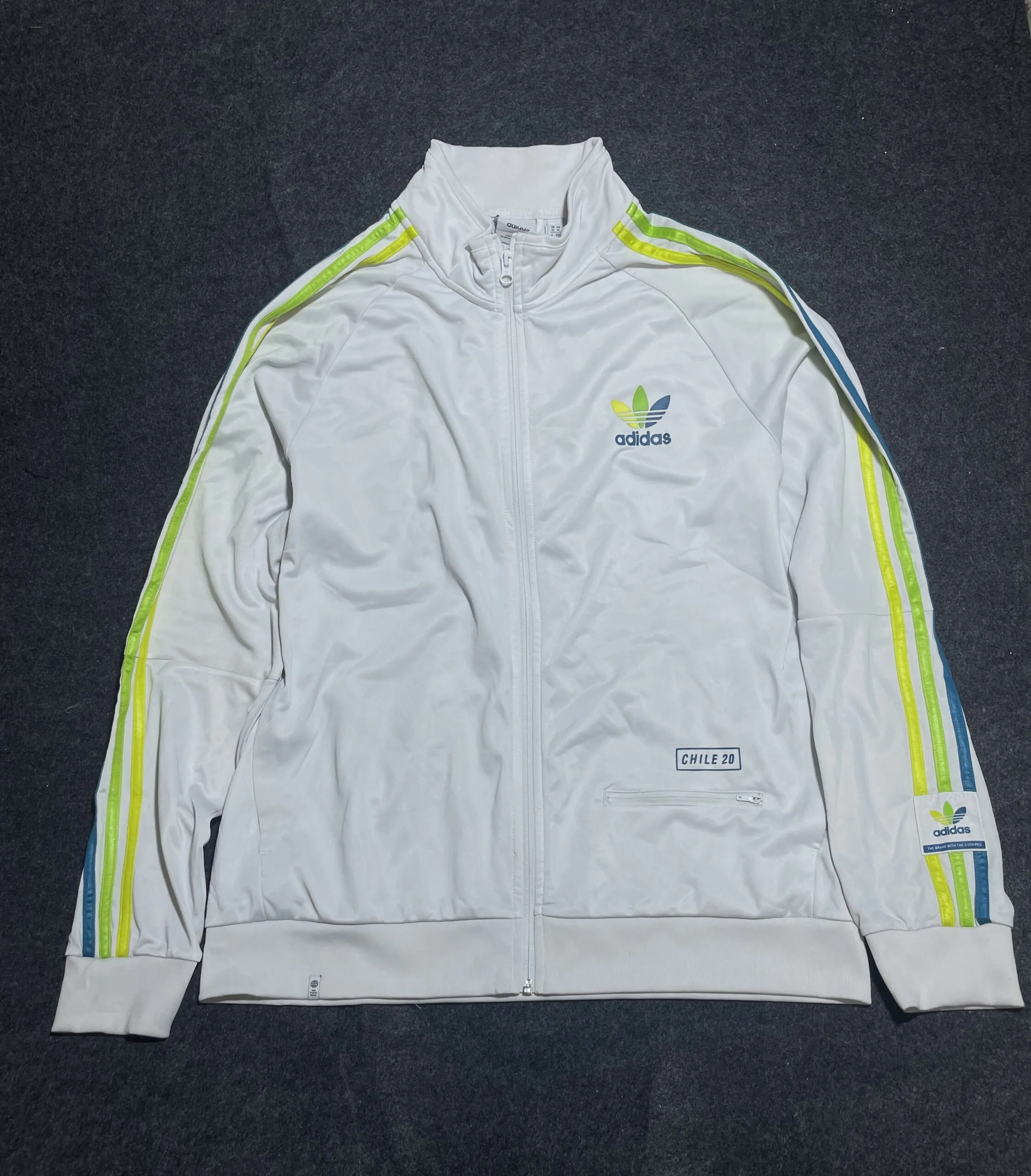 Adidas Men’s Track Jacket Xxl White Excellent Condition