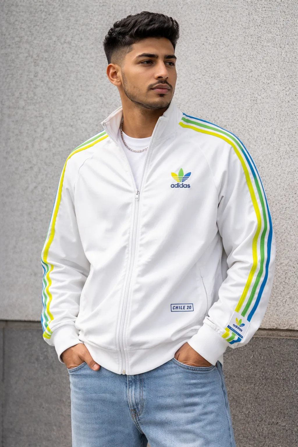 Adidas Men’s Track Jacket Xxl White Excellent Condition