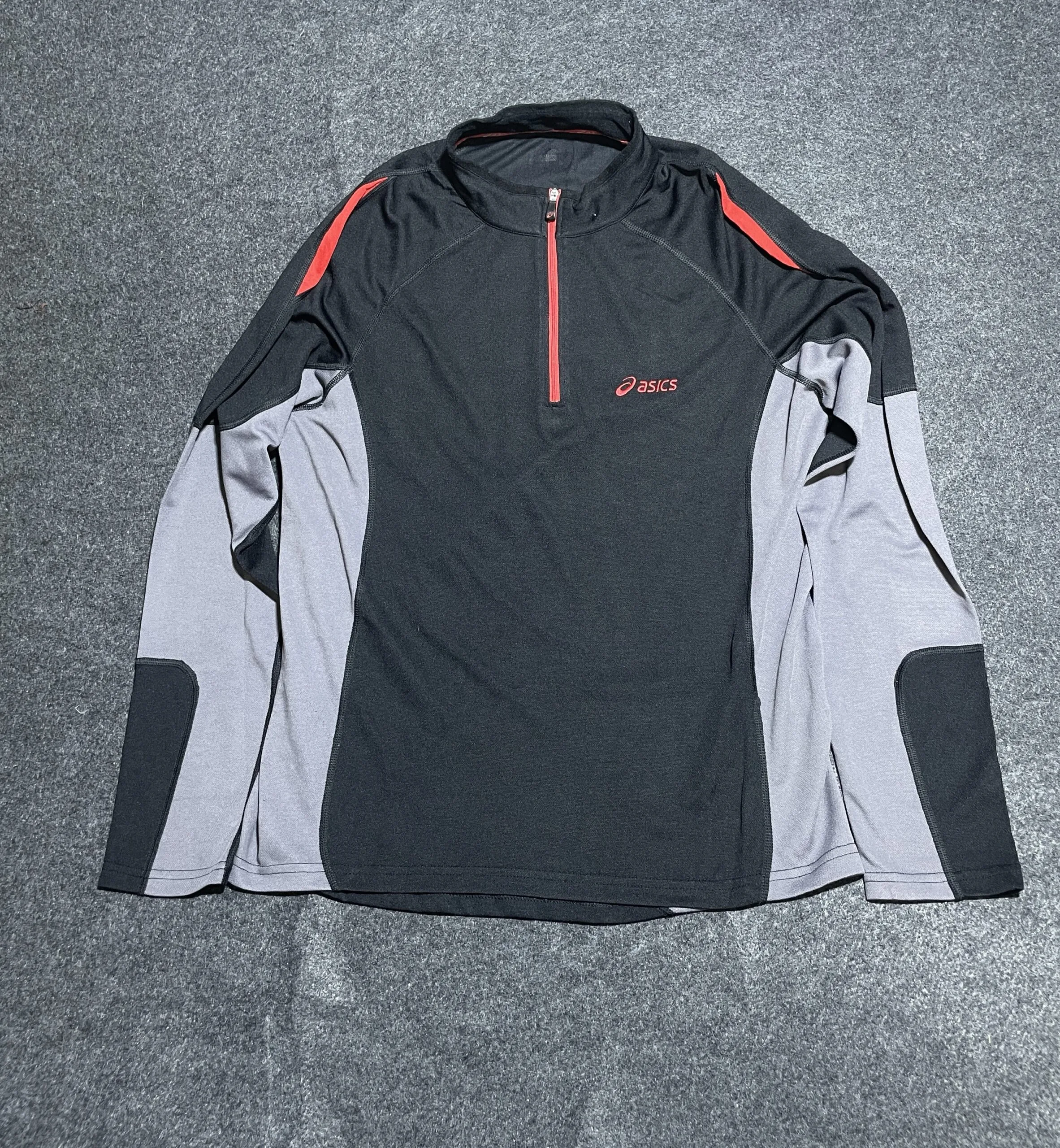 Asics Men’s Half Zip Sports Top – Size L Black &Amp; Grey