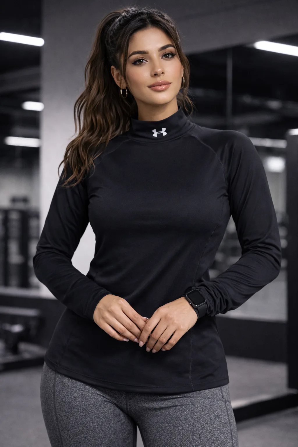Under Armour Women’s Compression Tshirt Black Xl Excellent Condition