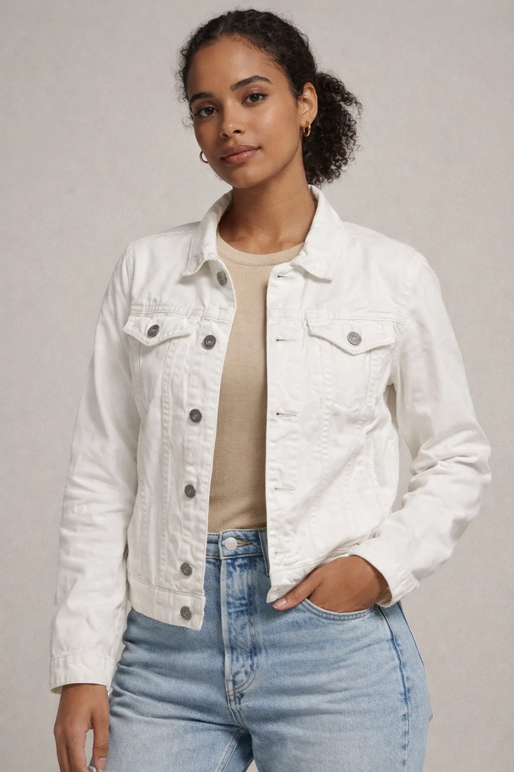 GAP White Denim Jacket Xs Off White