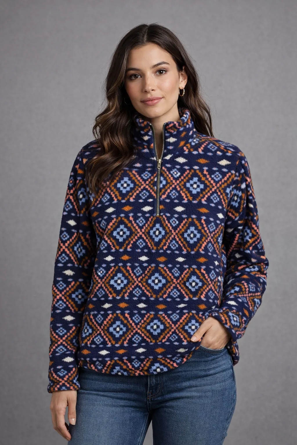 Old Navy Sherpa Fleece Women’s Sweater Multi Colour M Excellent