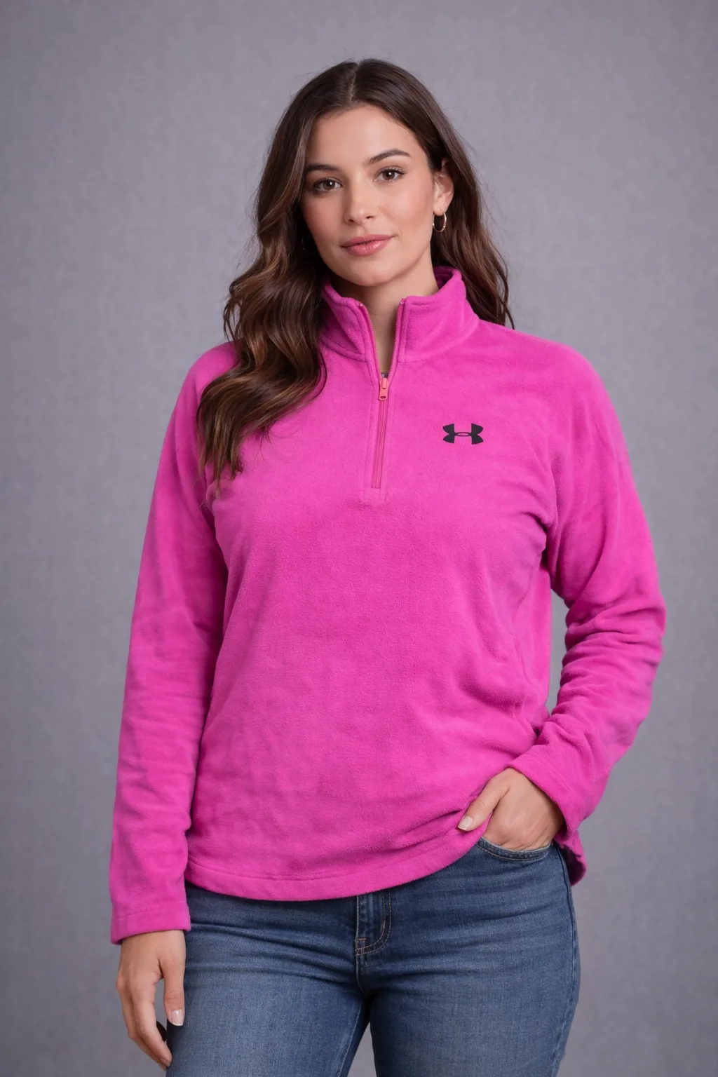 Under Armour Women’s Fleece Sweater Pink Small Excellent Condition