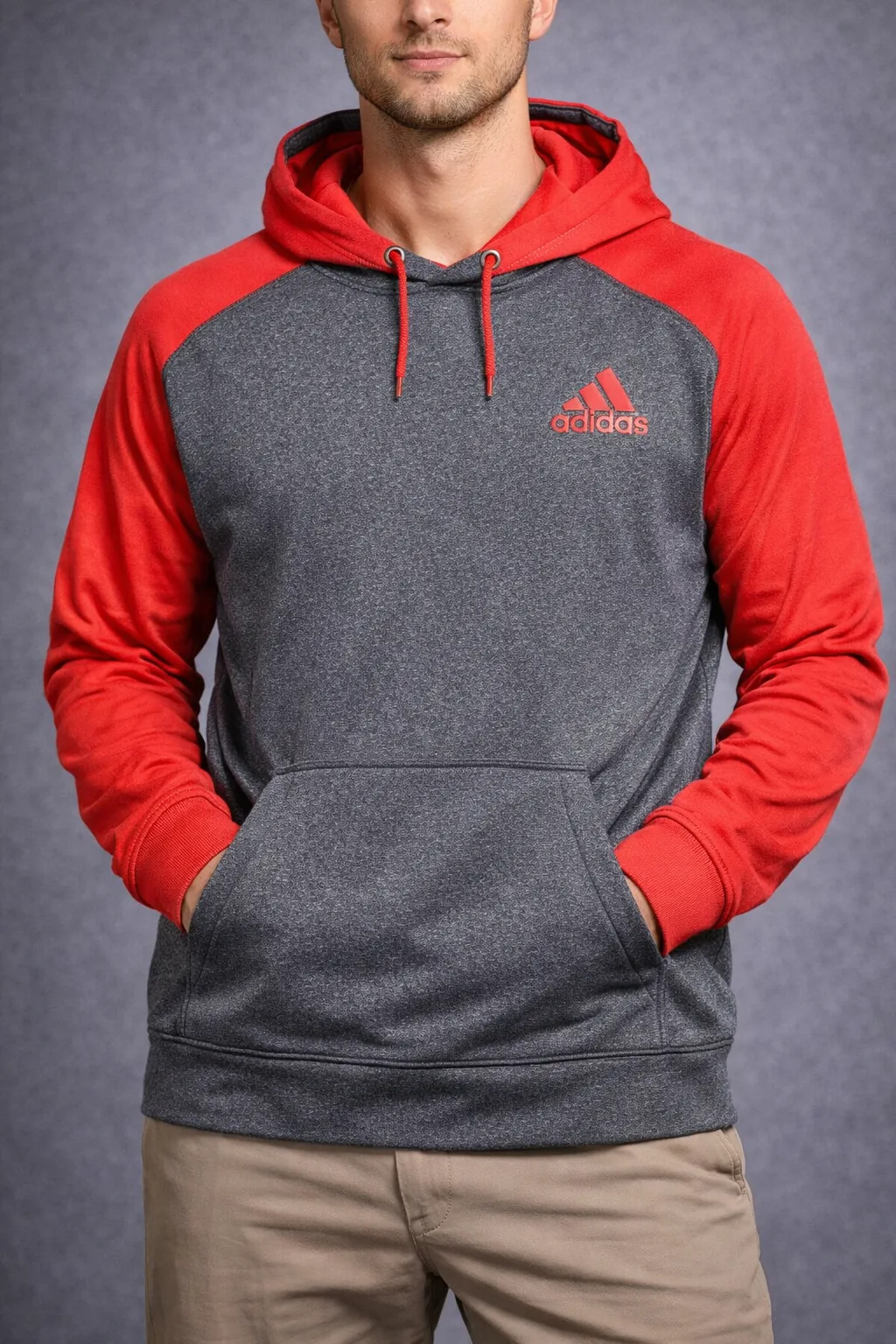 Adidas Original Climewarm Ultimate Hoodie Xl Grey Orange