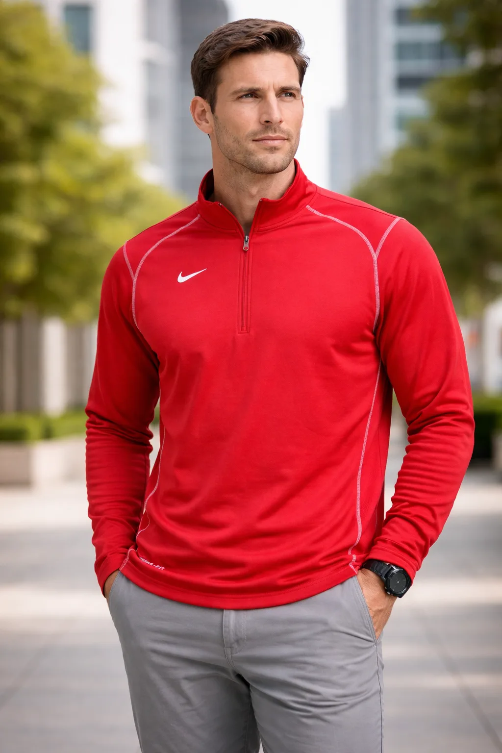 Nike Therma Fit Original Track Tshirt Red 2XL