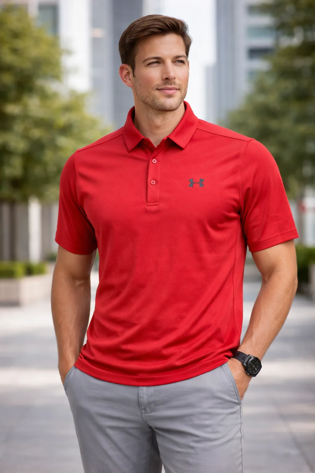 Under Armour Heatgear Polo Tshirt Red L