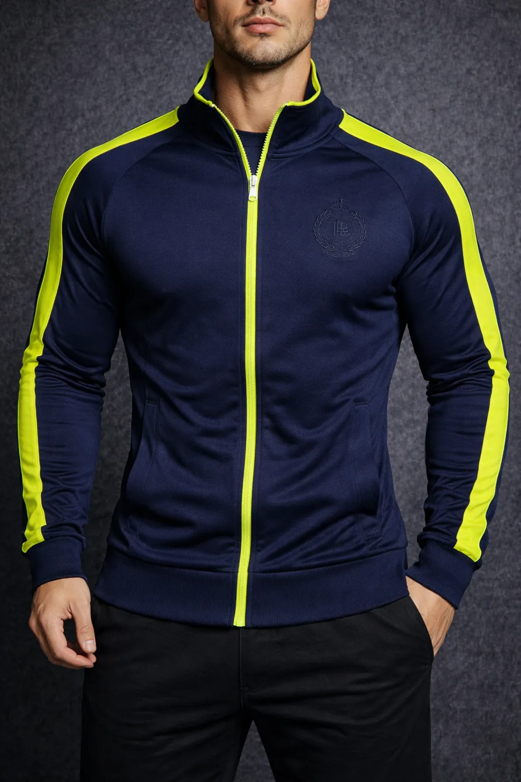 L-RL Lauren Active By Ralph Lauren Track Jacket Navy Blue L