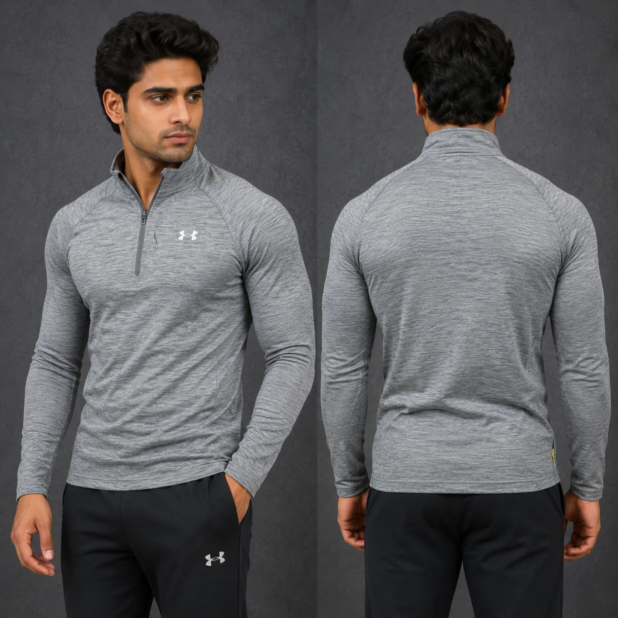 Under Armour Tech 1/4 Zip Performance Tshirt Grey M