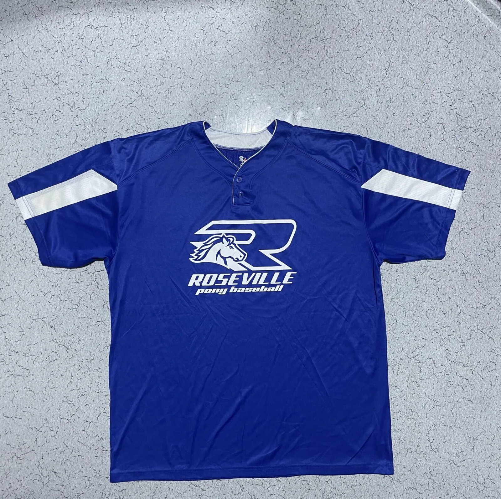 Roseville Pony Baseball Blue Sports Jersey – Xl Adult (Alleson
