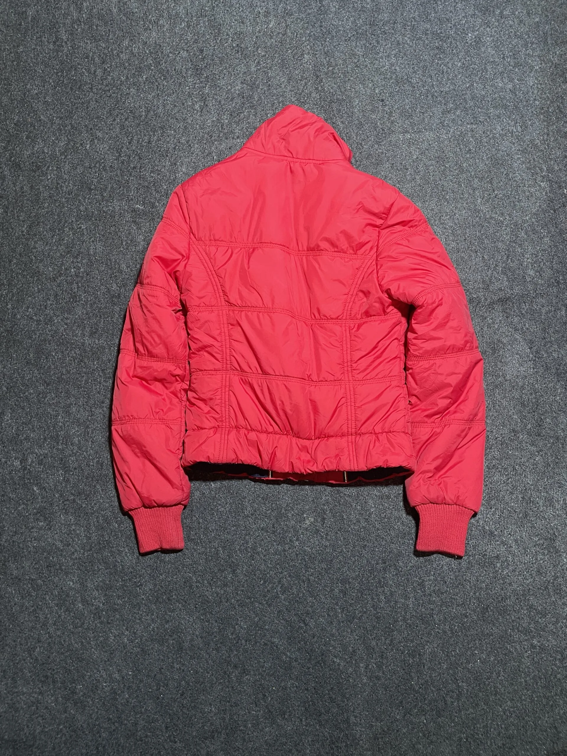 Tommy Hilfiger Heritage Denim Red Puffer Jacket Winter Insulated Small