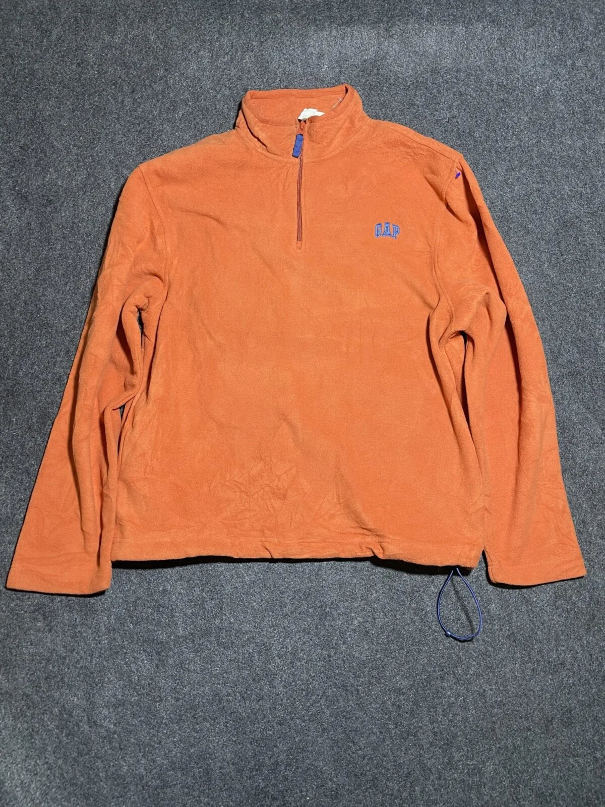 GAP Quilted Fleece Men’s Sweater Orange L Excellent Condition