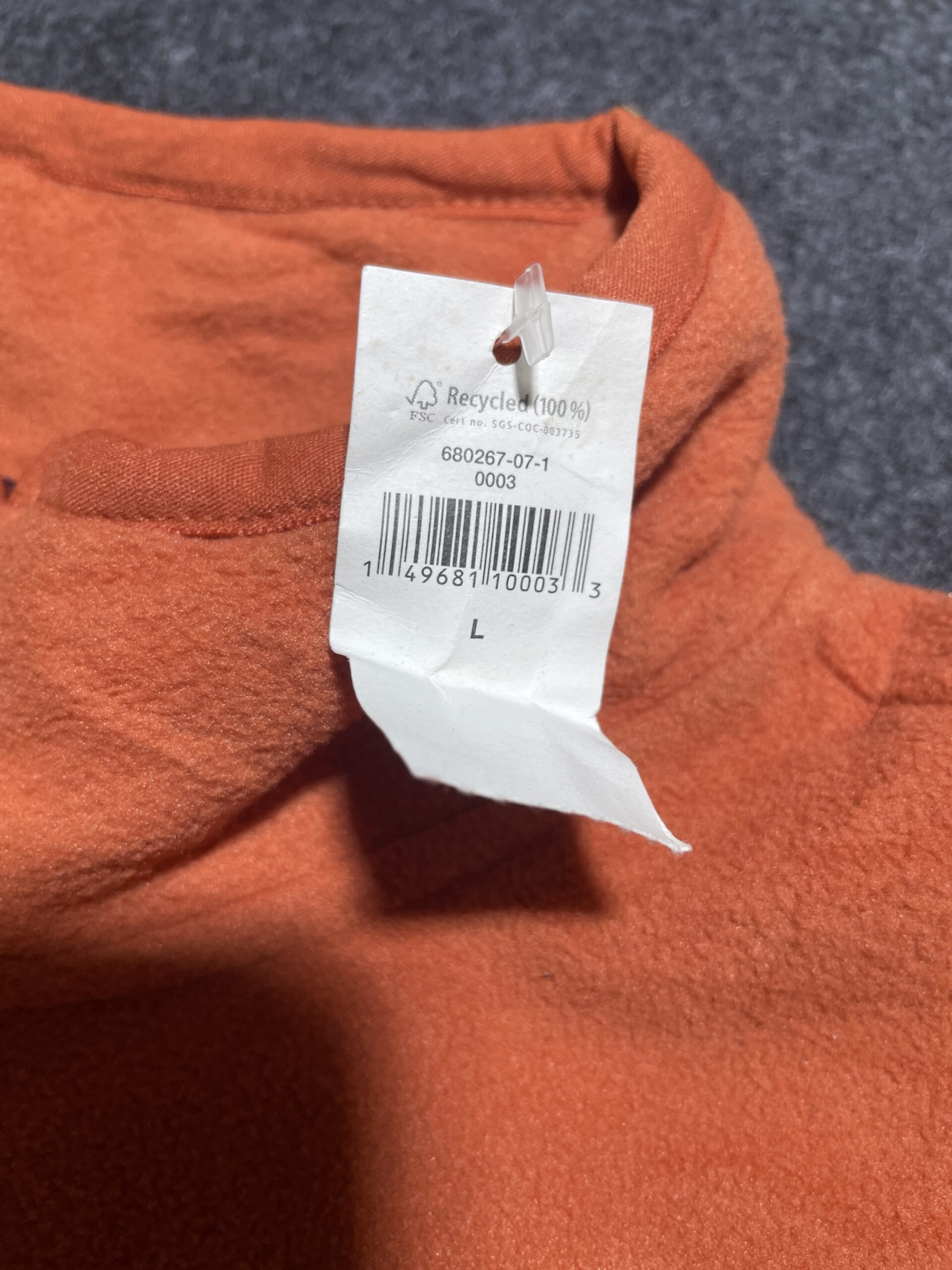 GAP Quilted Fleece Men’s Sweater Orange L Excellent Condition