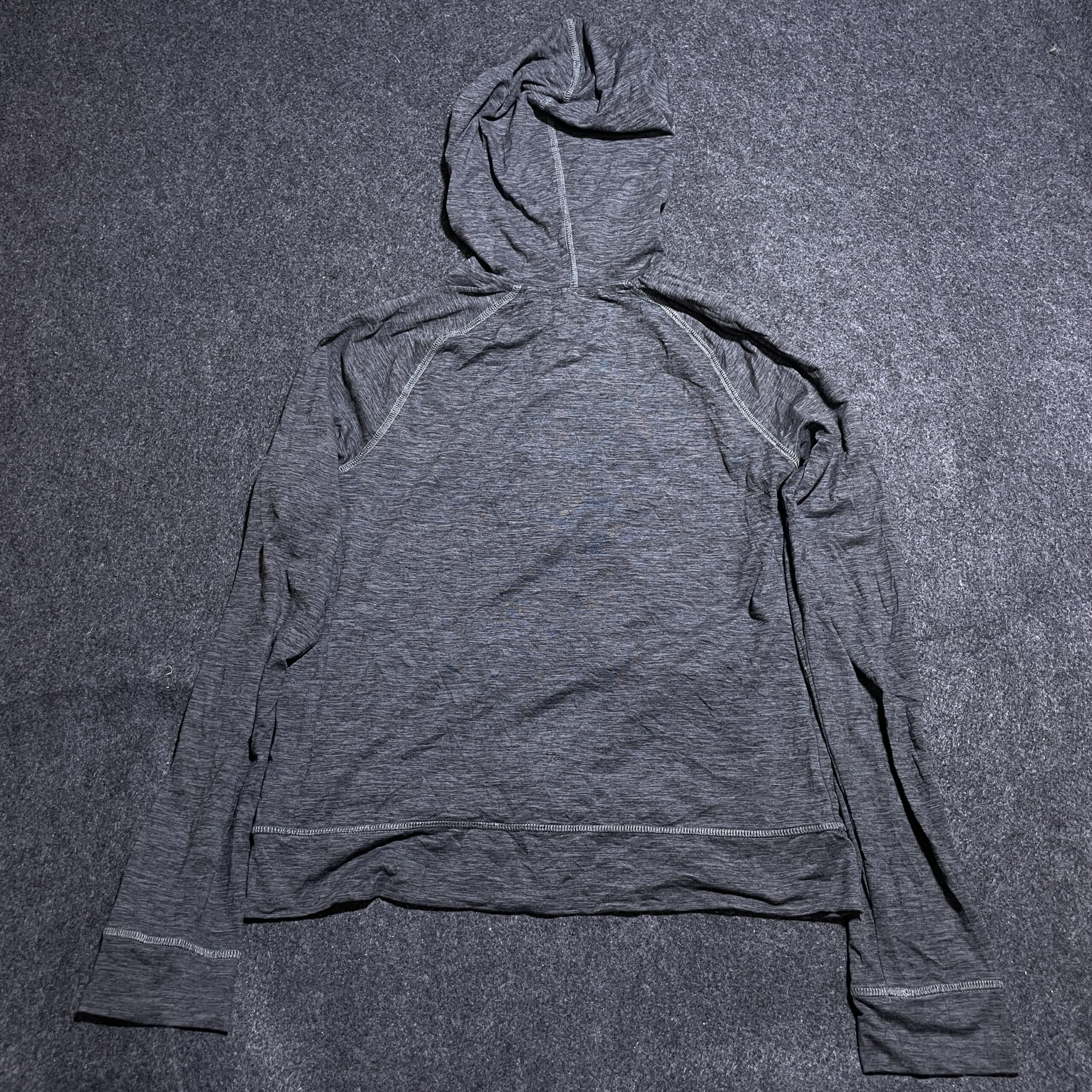 Reebok Hooded Sports Body Fitted Jacket Grey Small Excellent Condition