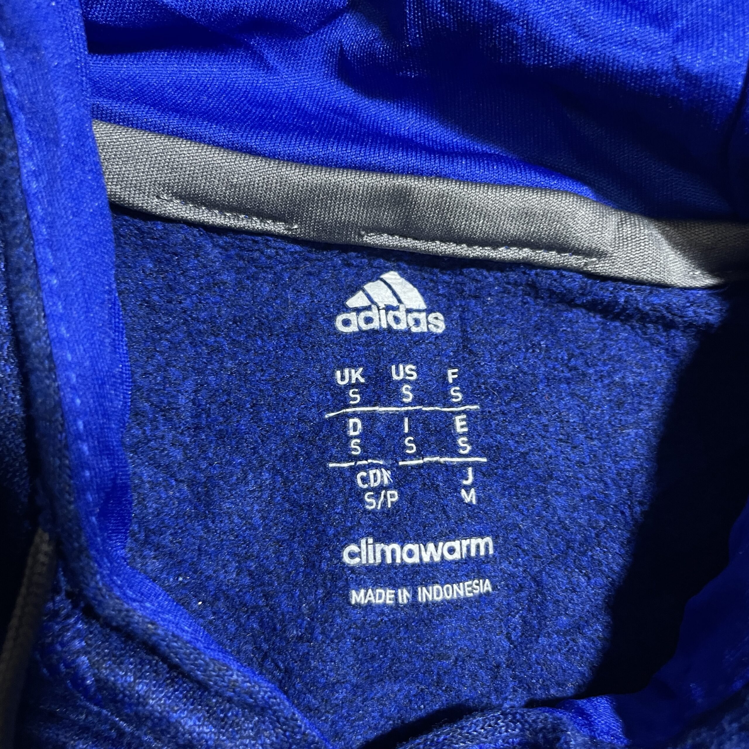 Adidas Blue Pullover Hoodie Athletic Fit Men’s M Excellent Condition