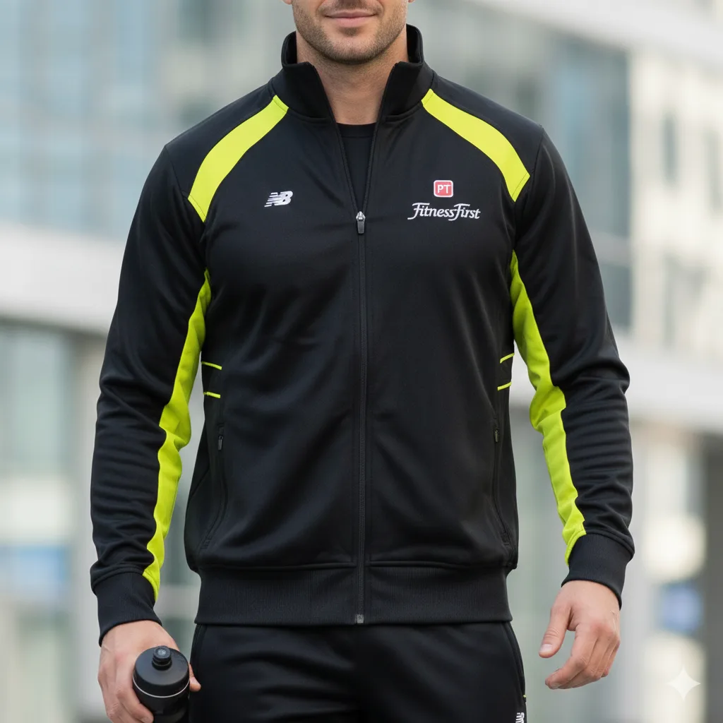 New Balance Personal Trainer Sports Bomber Jacket Black Yellow Xl