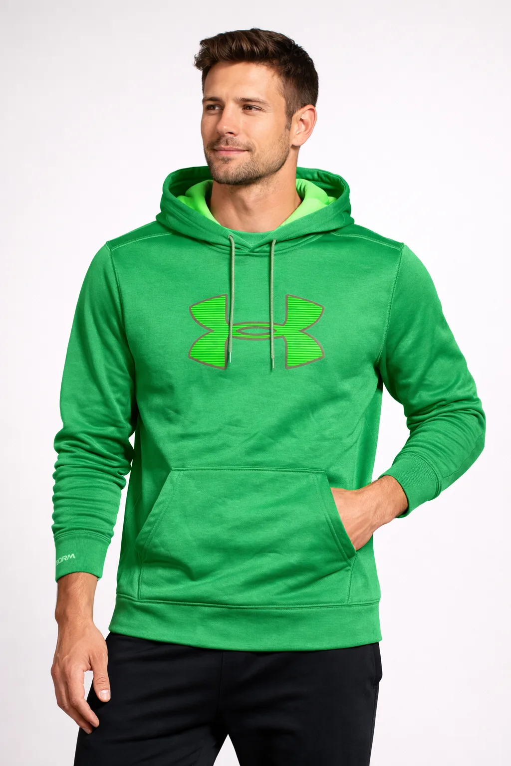 Under Armour Coldgear Hooded Tshirt Green | Unisex | Small