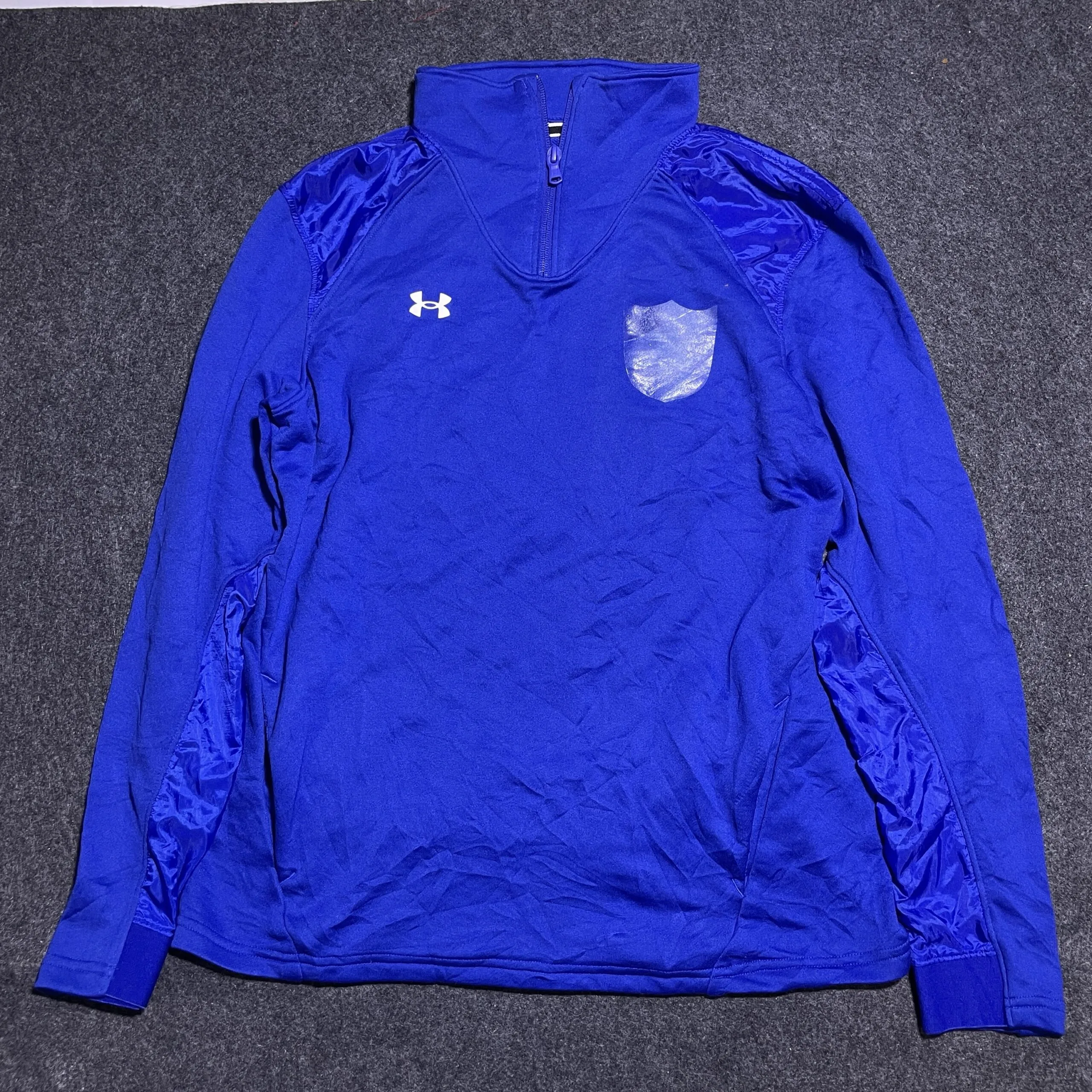 Under Armour Half Zip Up Atheletic Tshirt Blue M Excellent Condition