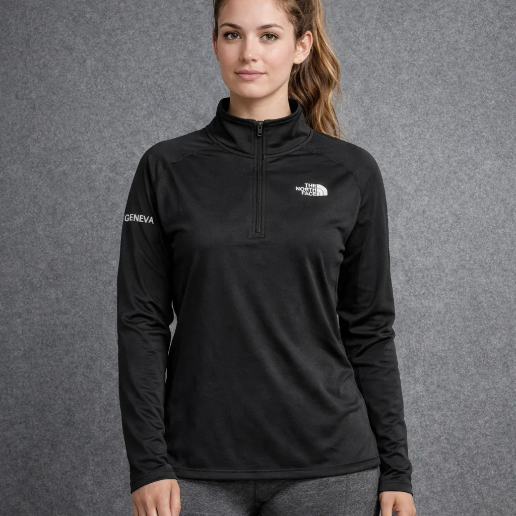 The North Face Women’s Half Zip Up Tshirt Black Small | Excellent