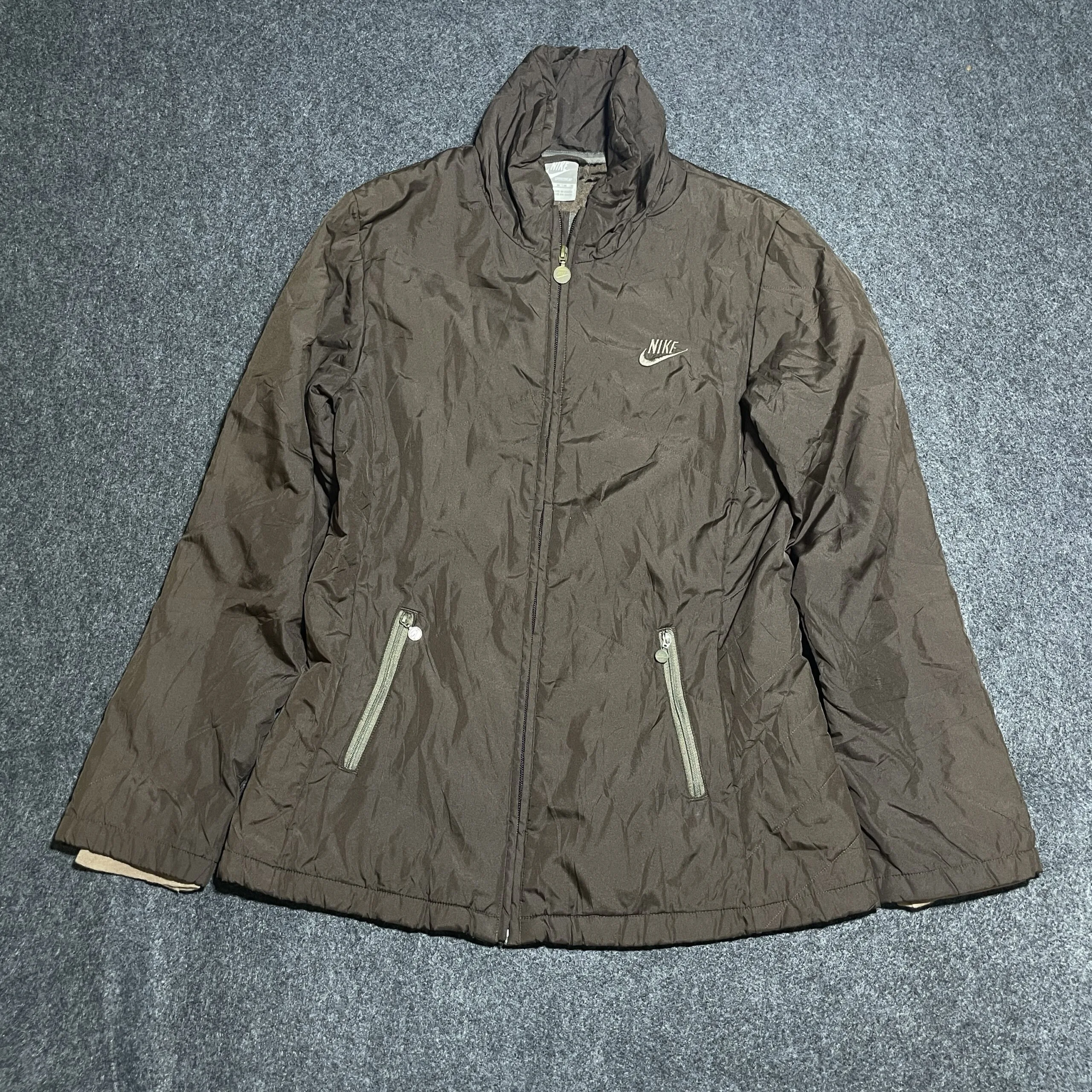 Nike Vintage Puffer Women’s Winter Jacket Brown S Excellent