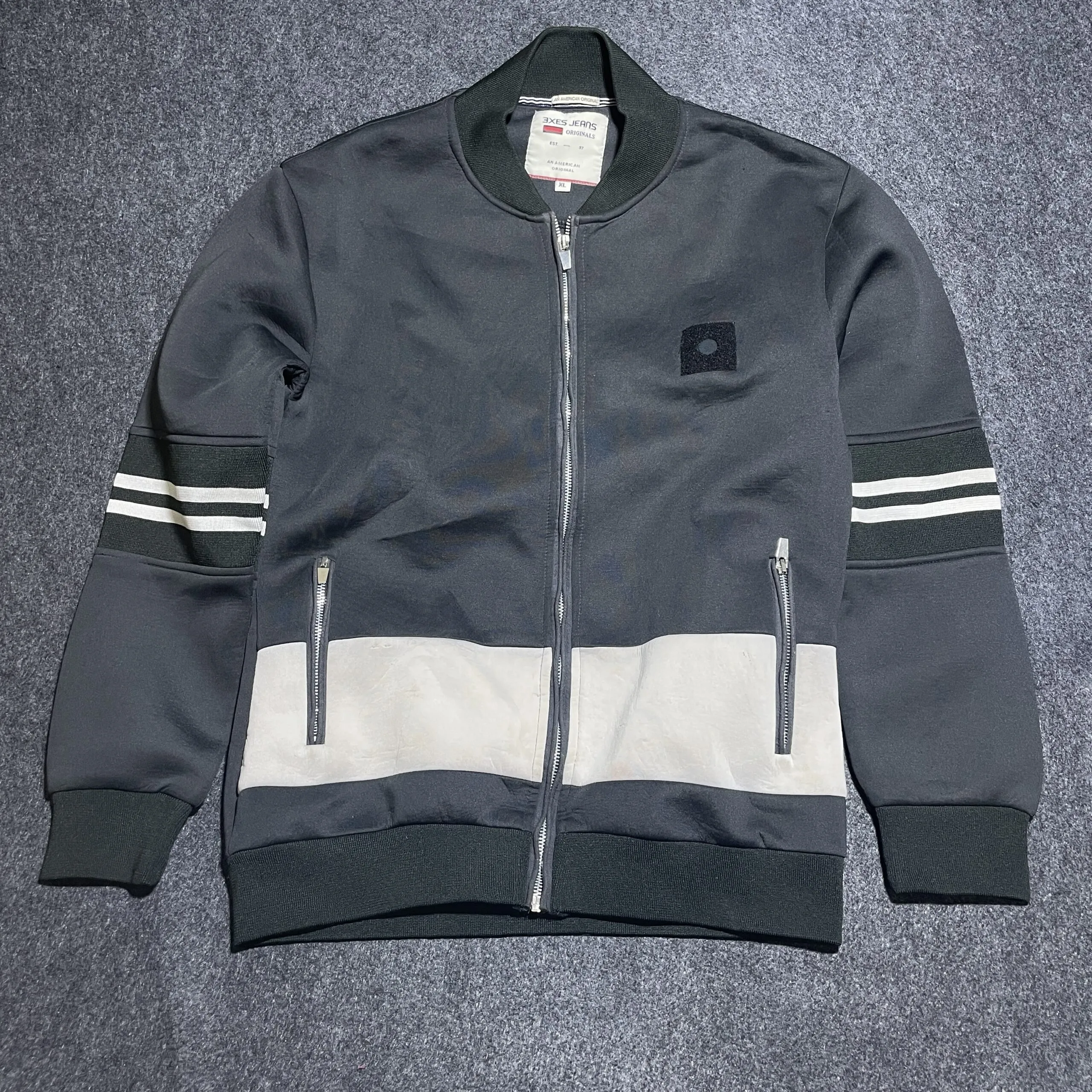 3Xes Jeans S Bomber Winter Jacket Dark Grey Size L