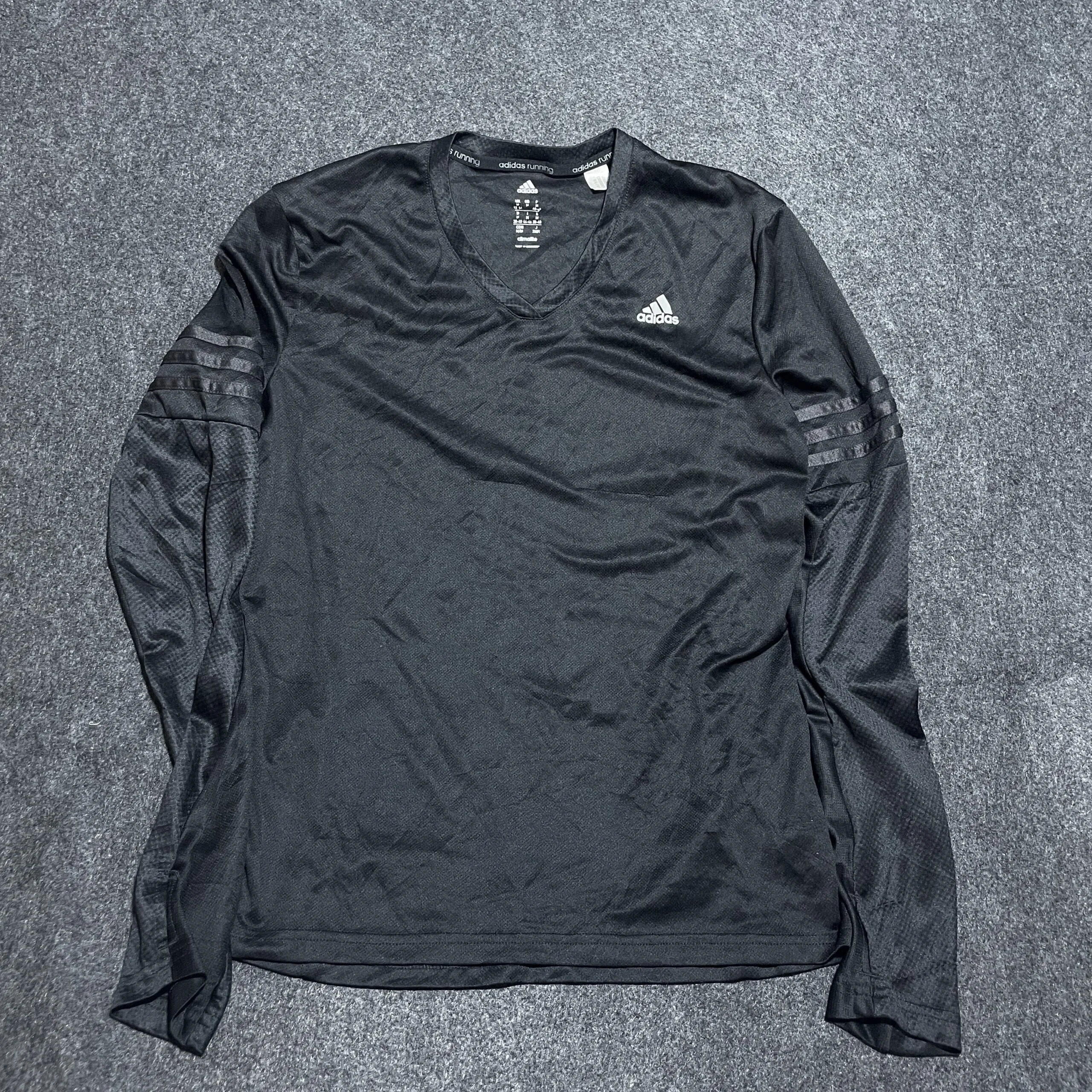 Adidas V-Neck Climalite Tshirt Black S