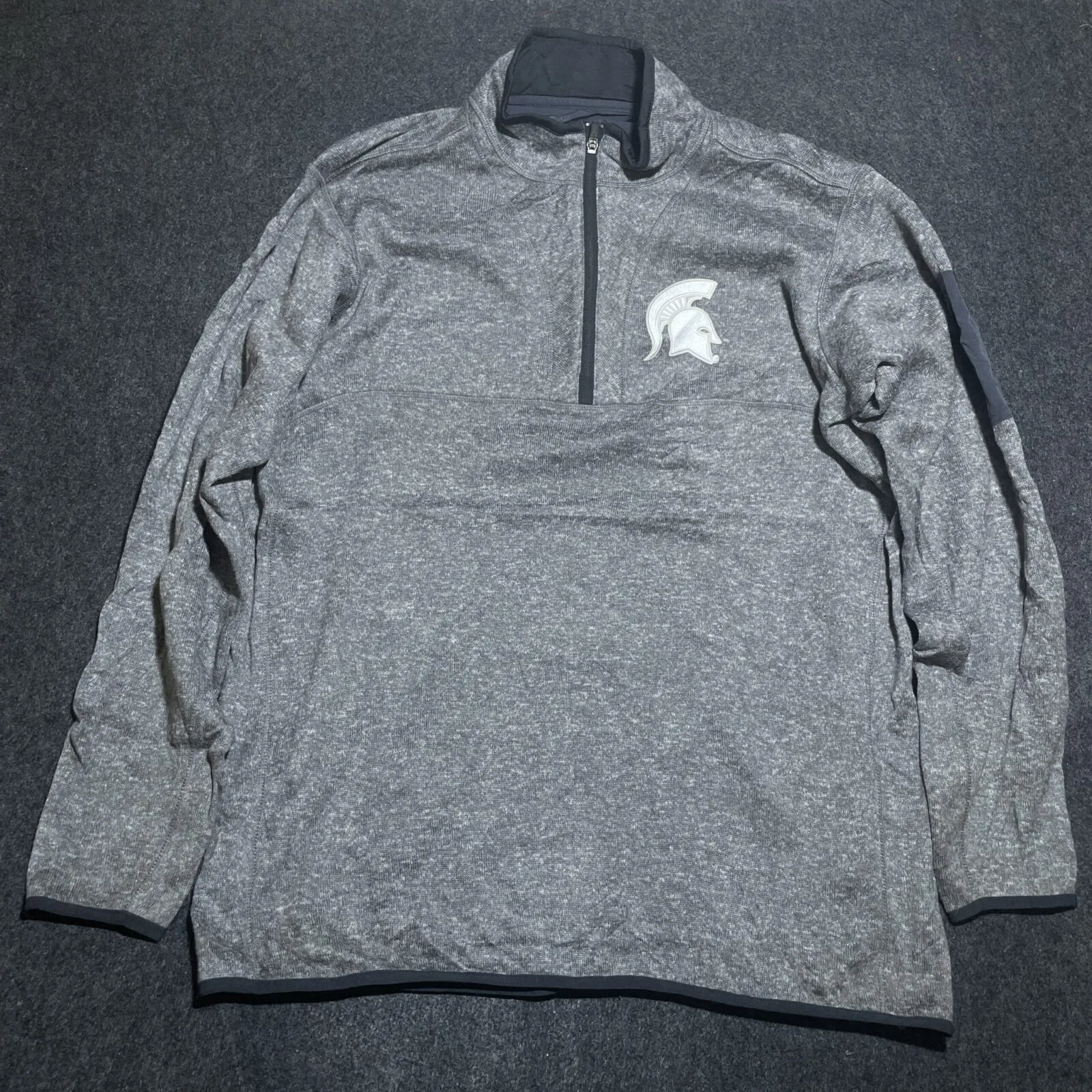 Antigua Men’s Winter Quilted Fleece Sweater Dark Blue Grey 2Xl