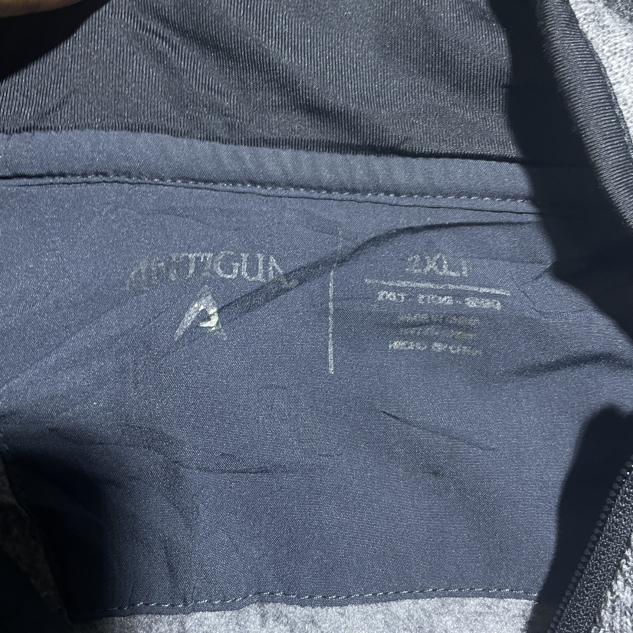 Antigua Men’s Winter Quilted Fleece Sweater Dark Blue Grey 2Xl
