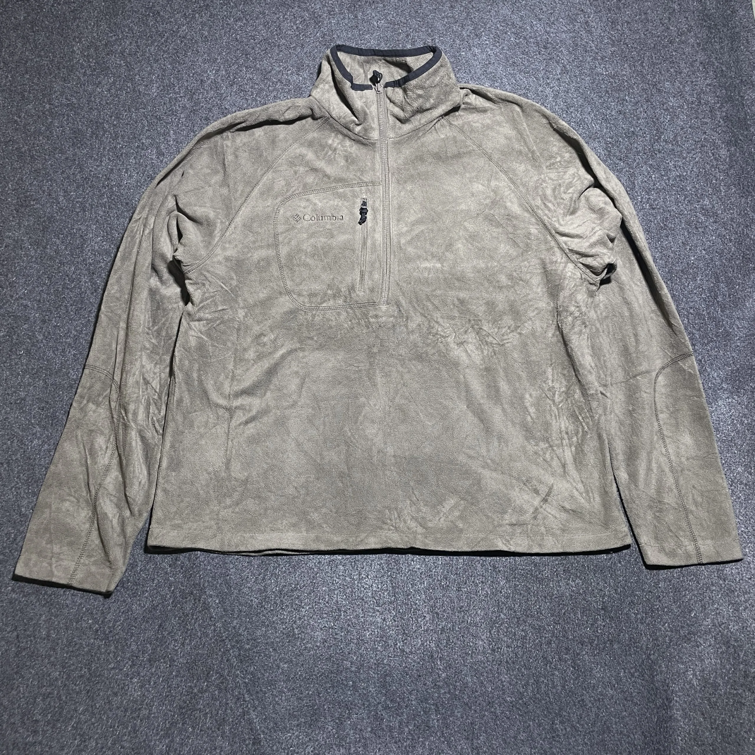 Columbia Men’s Fleece Sweater Chocolaty Xl Excellent Condition