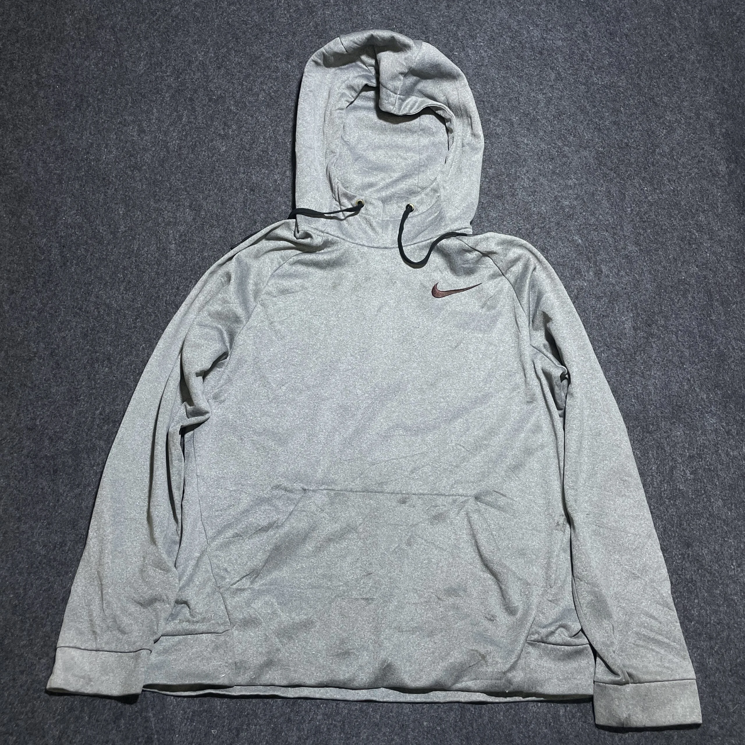 Nike Dri Fit Hooded Tshirt Grey Large Excellent Condition