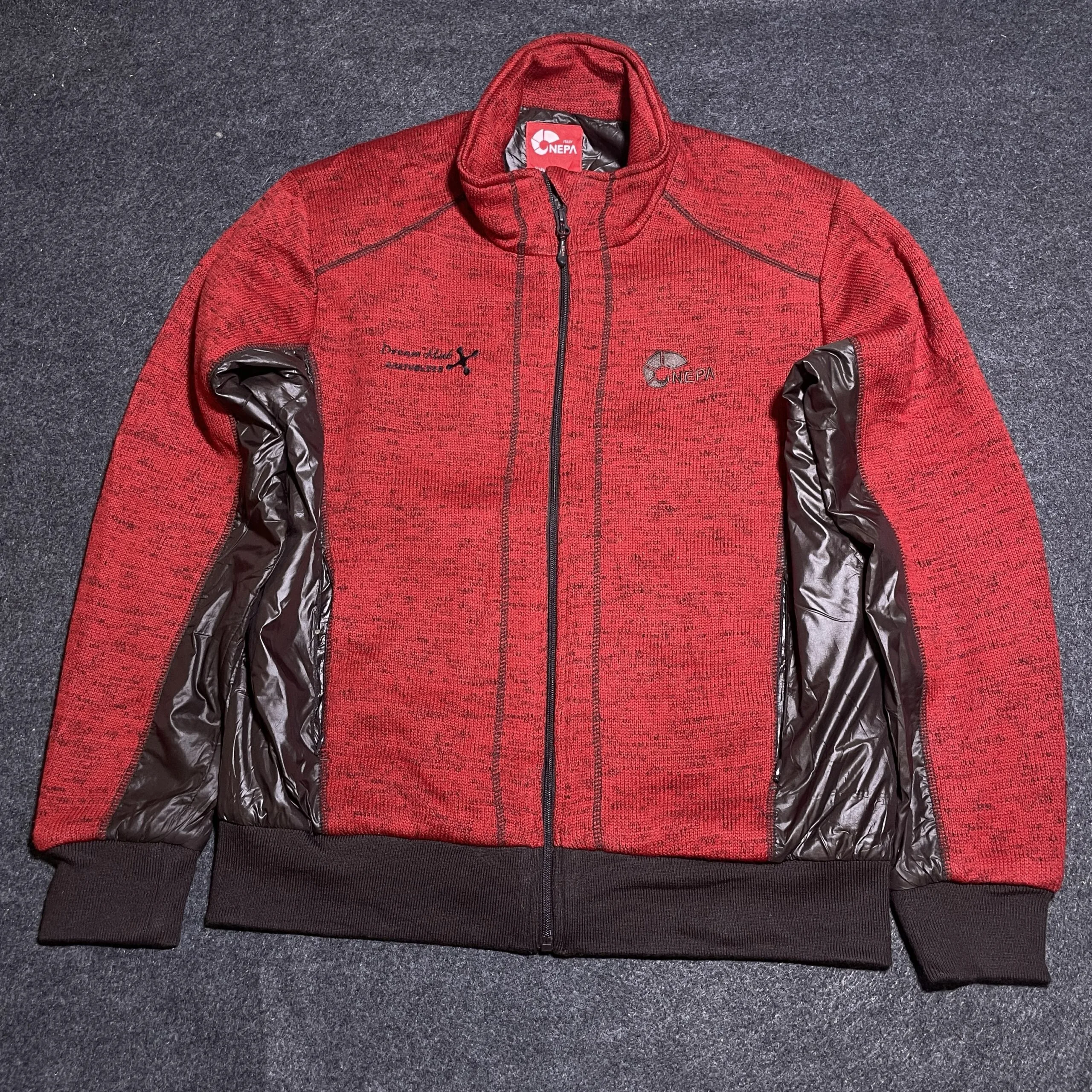 Nepa Italy Winter Wool Puffer Bomber Jacket Red Brown Xl