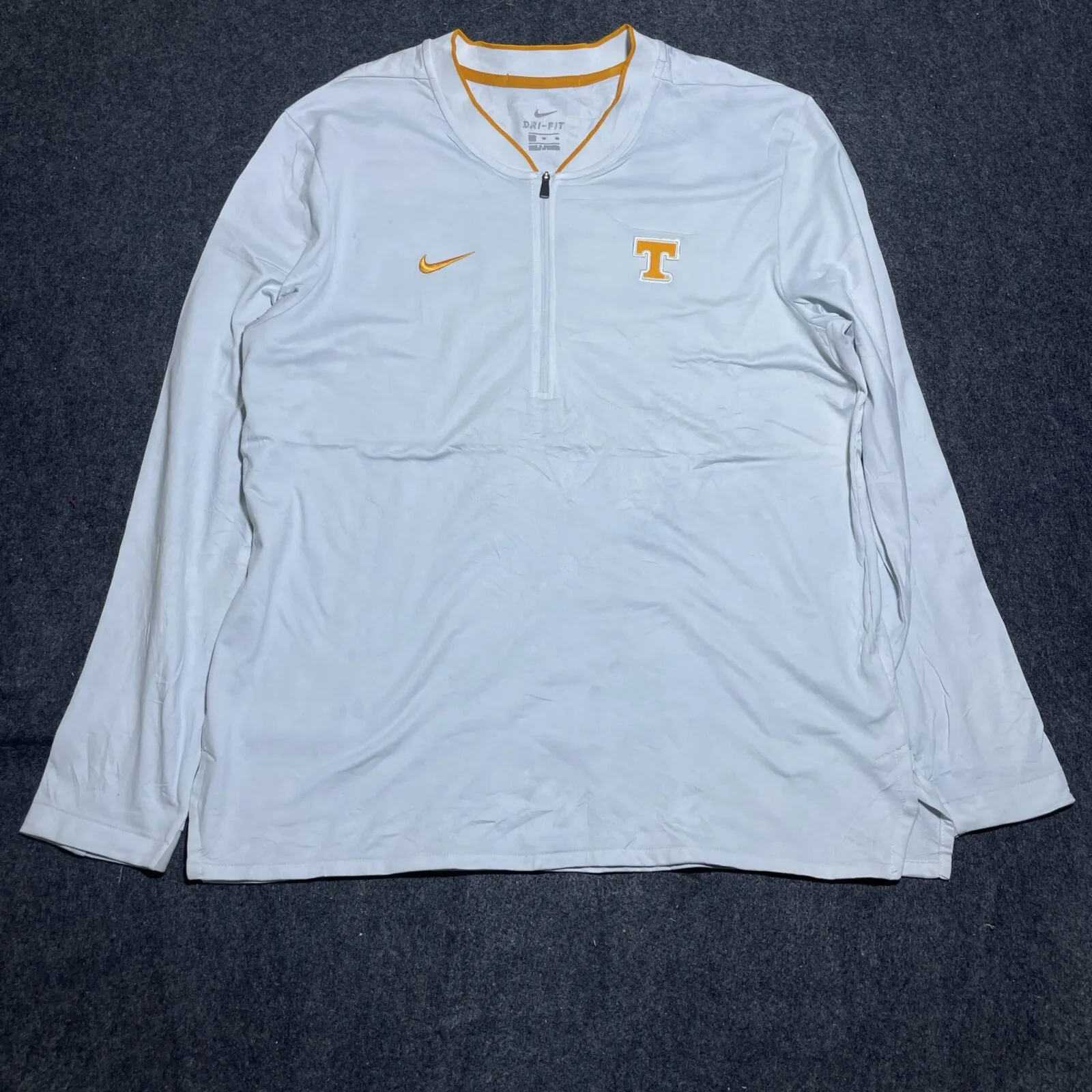 Nike original Dri Fit Half Zip Up Men’s Tshirt White 2XL
