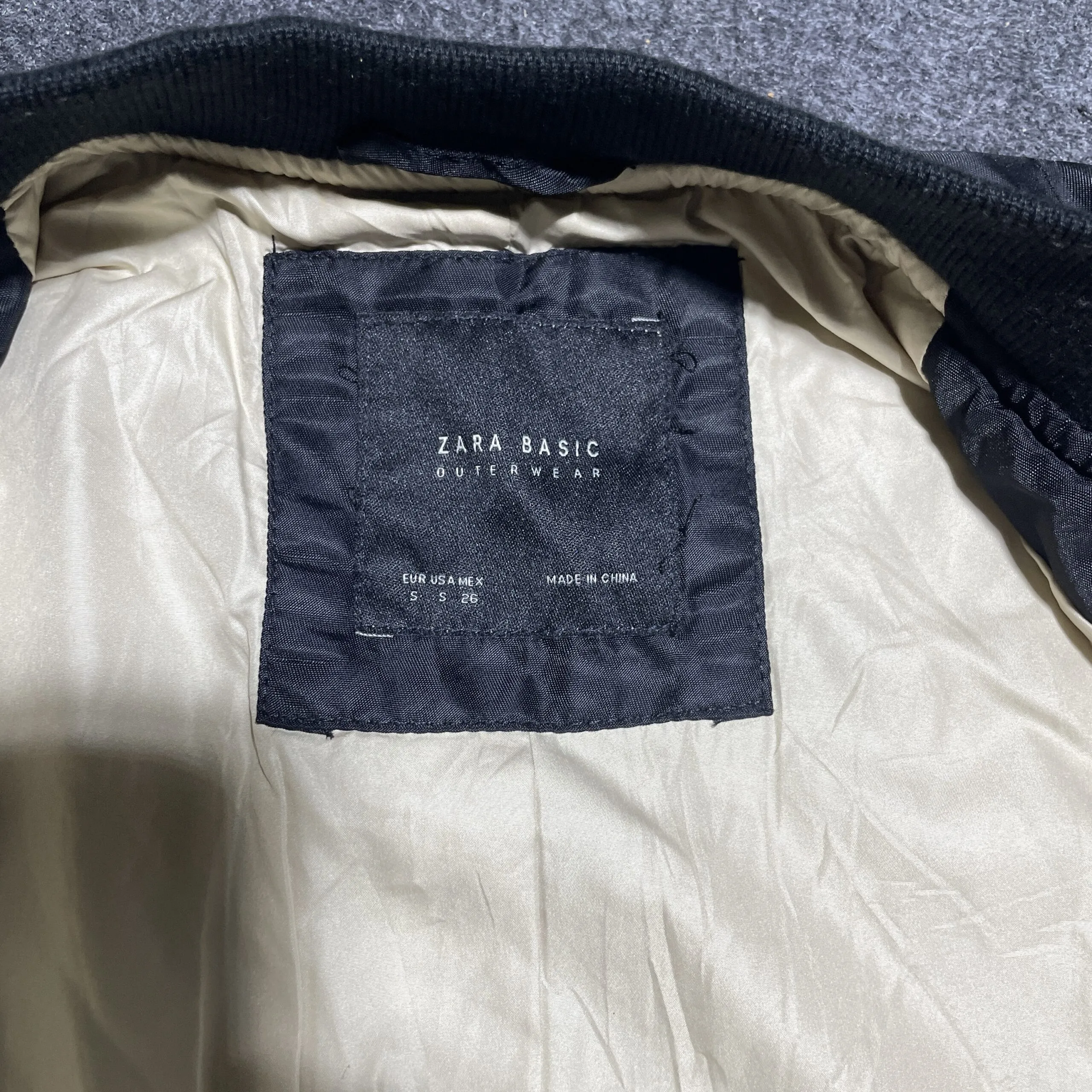ZARA BASIC Black Bomber Parka Jacket M